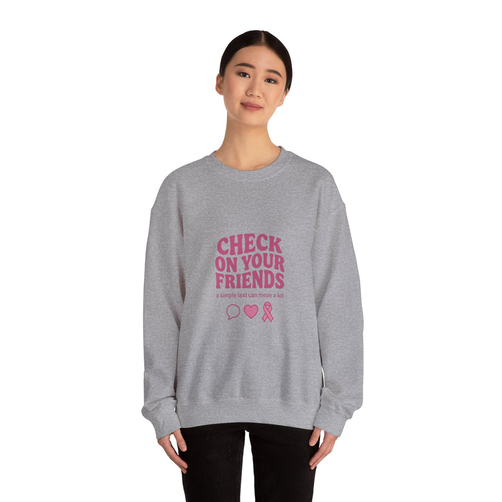 Check On Your Friends Sweatshirt | Mental Health Awareness, Green Ribbon
