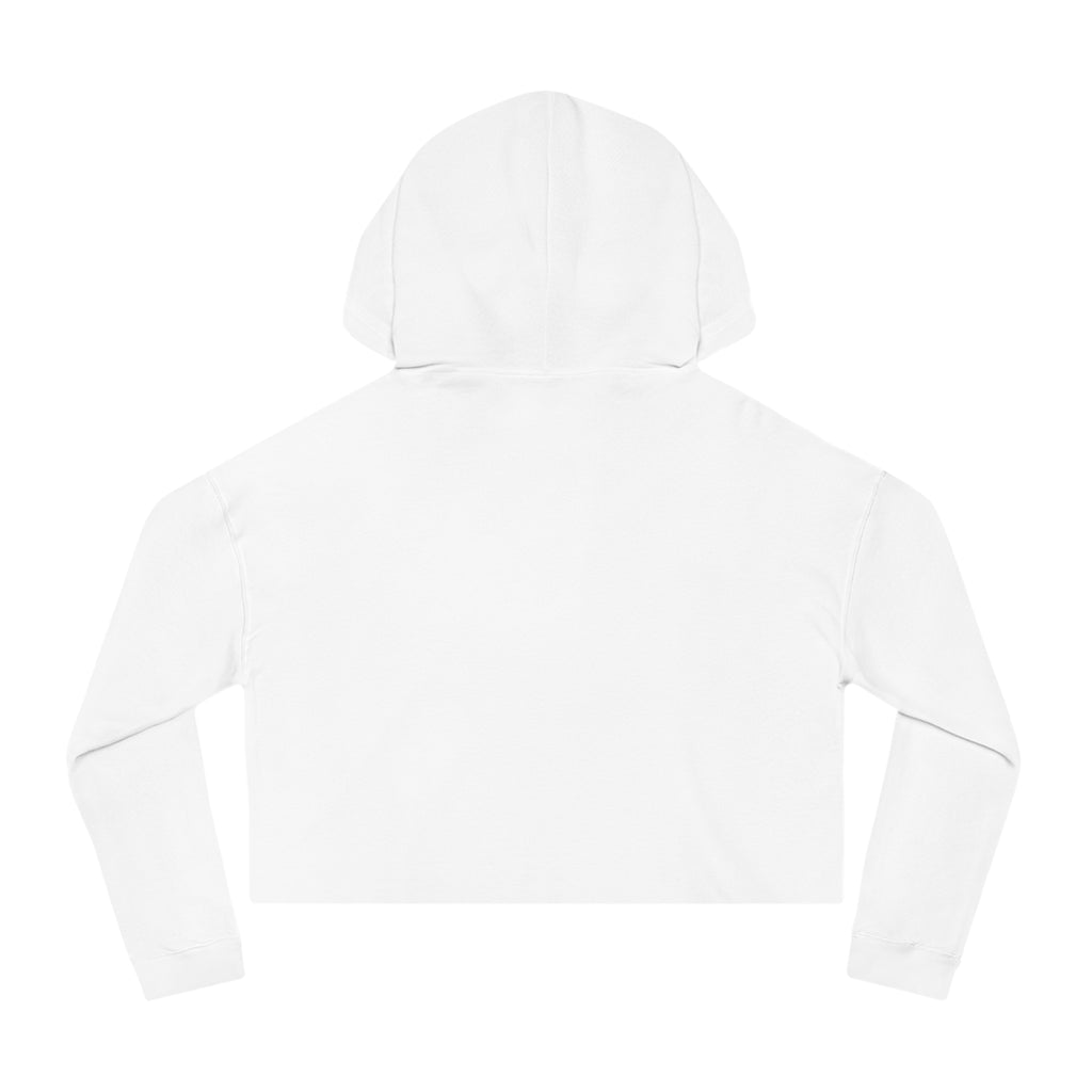 Urbania QR Code Graphic Cropped Hoodie — Techy Geometric Womens Hooded Sweatshirt