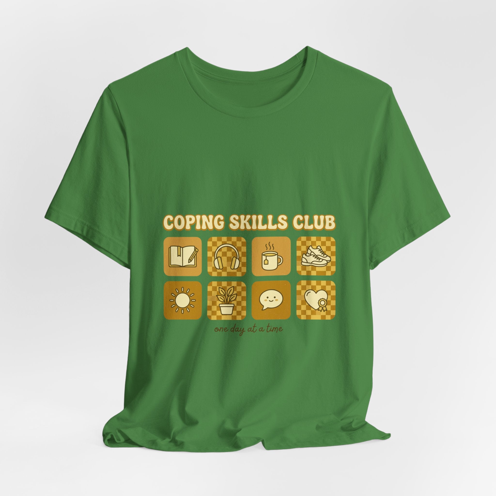 Coping Skills Club Tee | Mental Health Awareness, Retro Green Ribbon