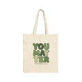You Matter Tote | Mental Health Awareness, Green Ribbon, Retro Typography
