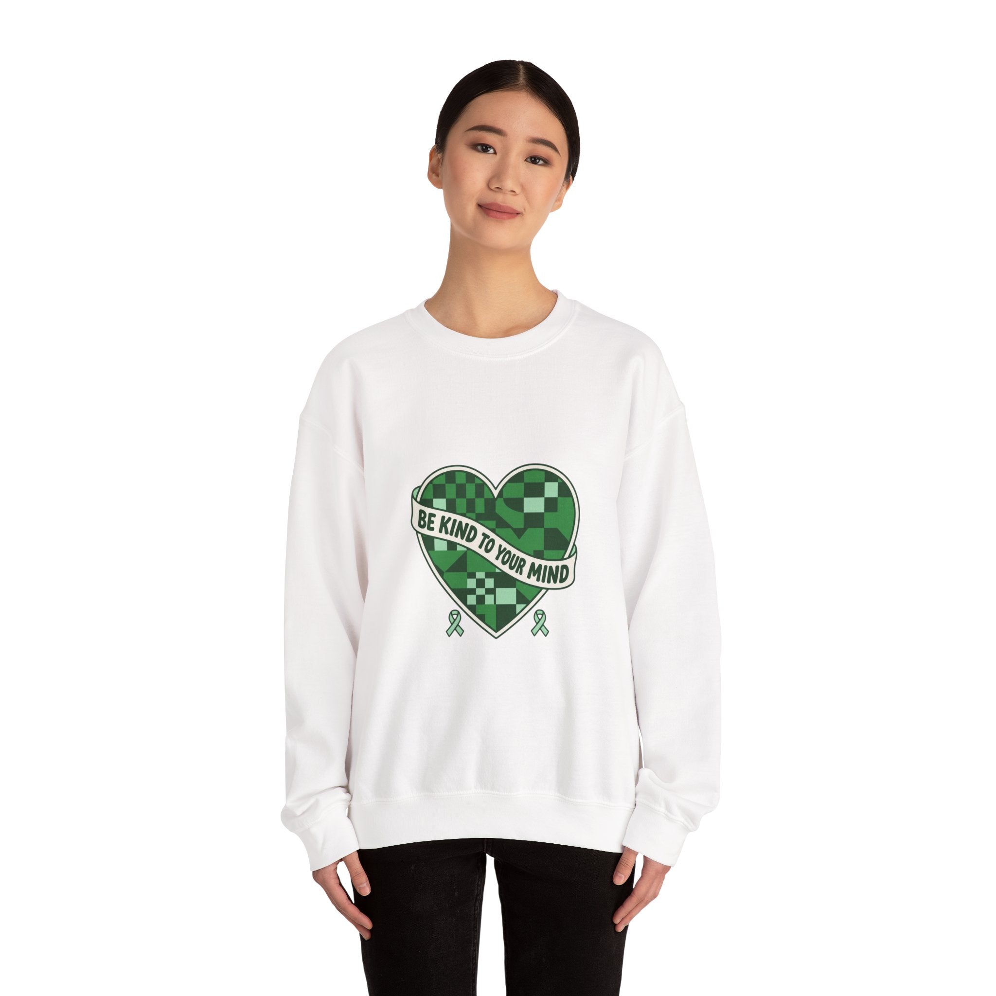 Be Kind to Your Mind Sweatshirt | Mental Health Awareness, Green Ribbon