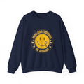 Feeling Things Is Human Sweatshirt | Mental Health Awareness, Retro Smiley Green Ribbon