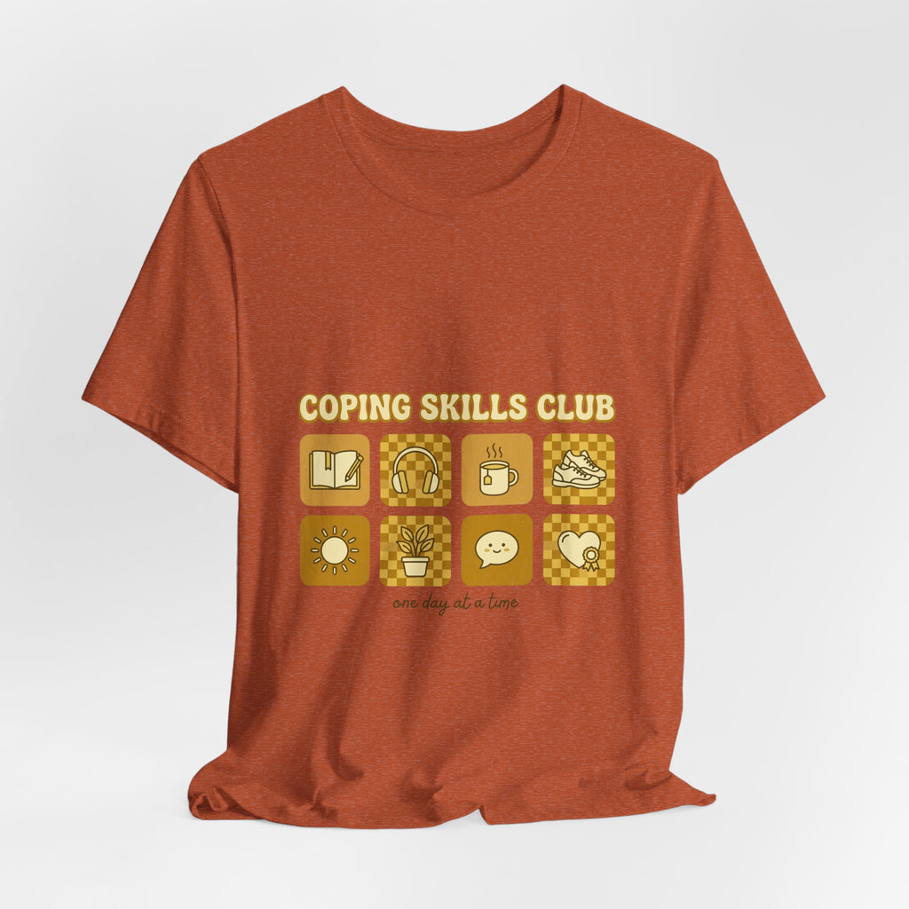 Coping Skills Club Tee | Mental Health Awareness, Retro Green Ribbon