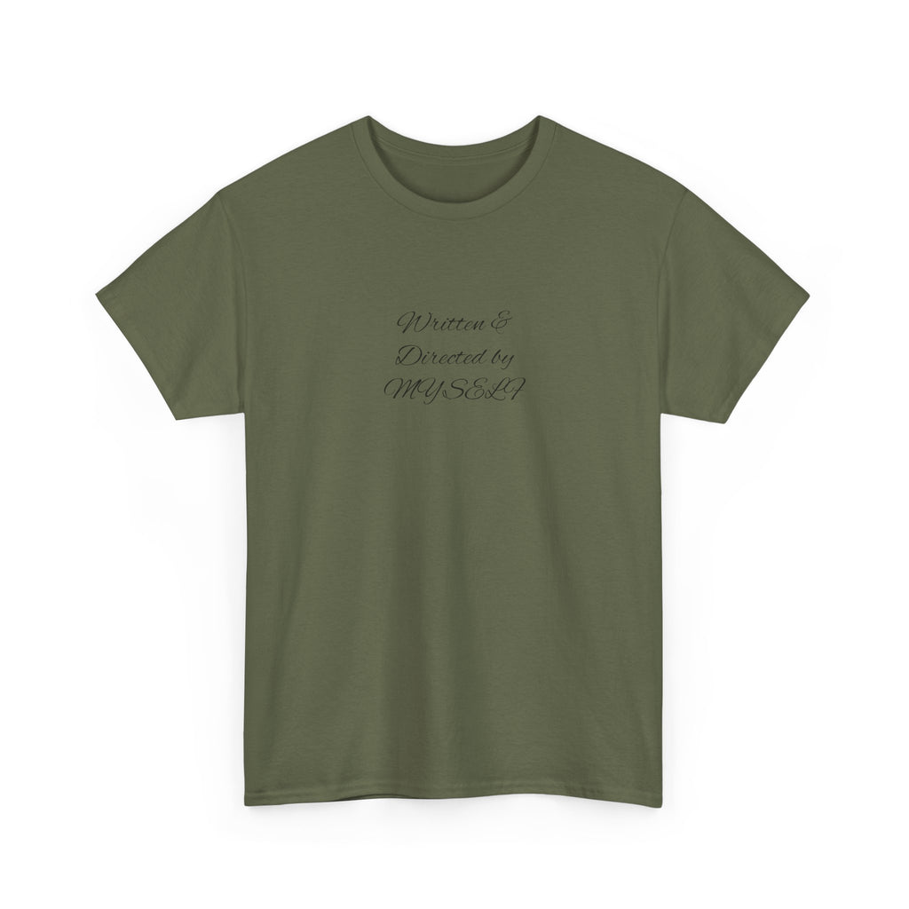 White Script Tee — "Whatever is Dressed On, MUSCLE" Minimalist Cotton T-Shirt