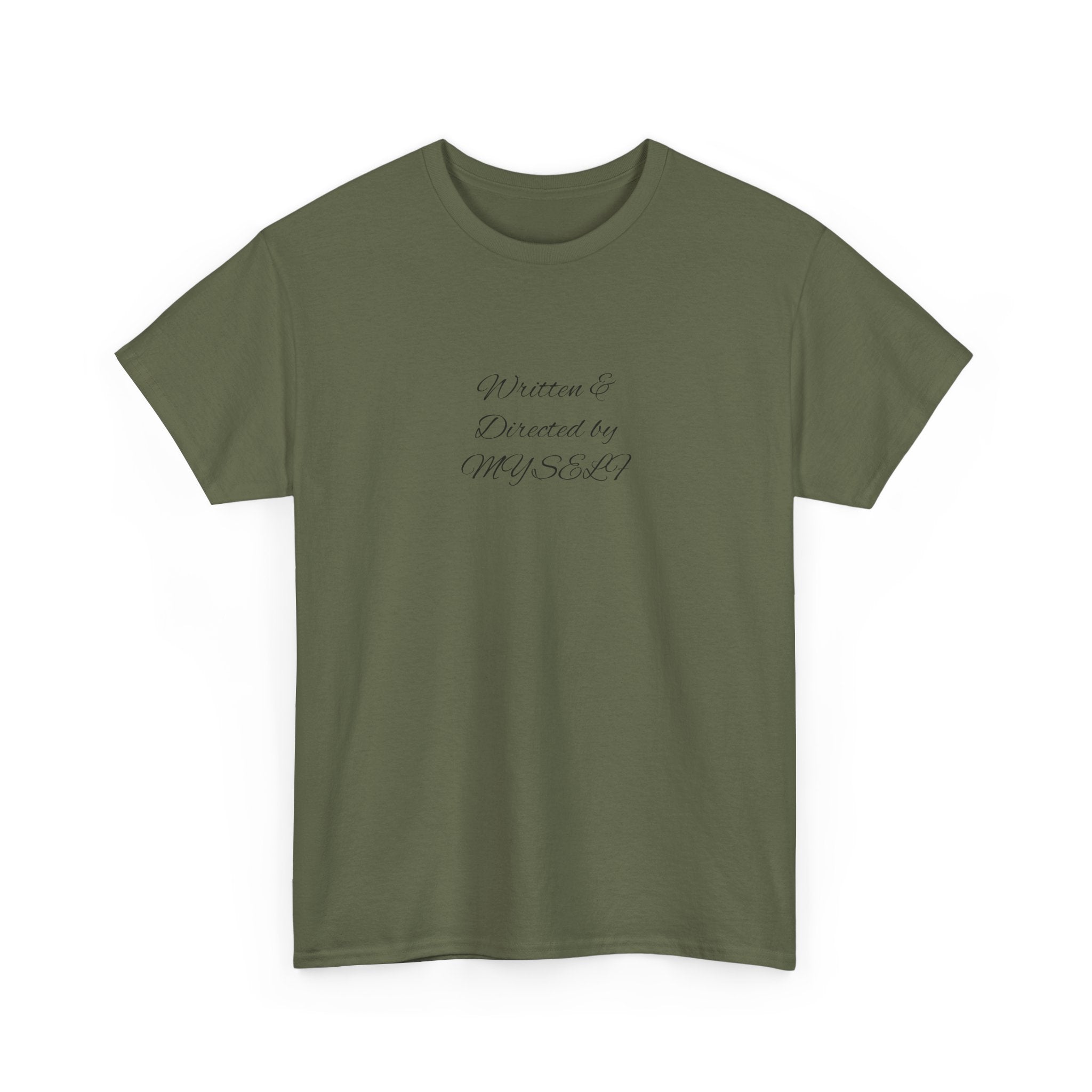 White Script Tee — "Whatever is Dressed On, MUSCLE" Minimalist Cotton T-Shirt