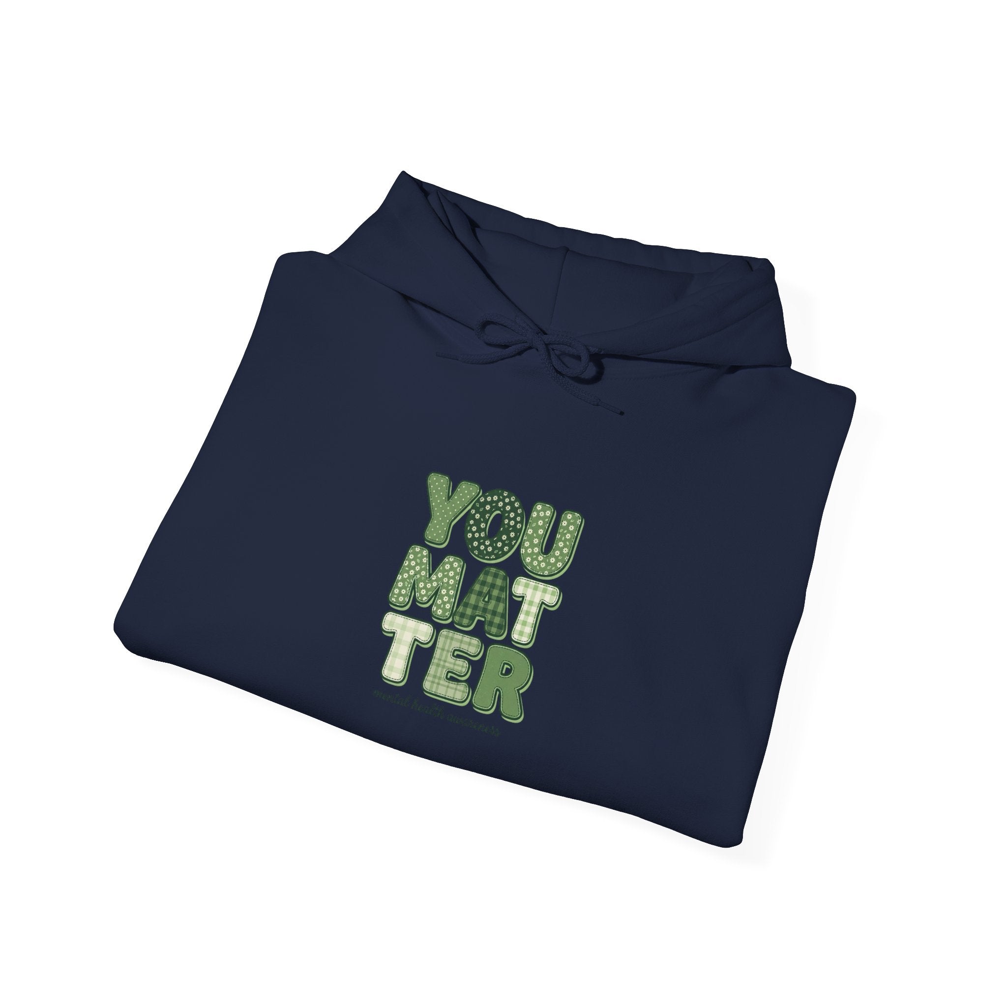 You Matter Hoodie | Mental Health Awareness, Green Ribbon, Retro Typography
