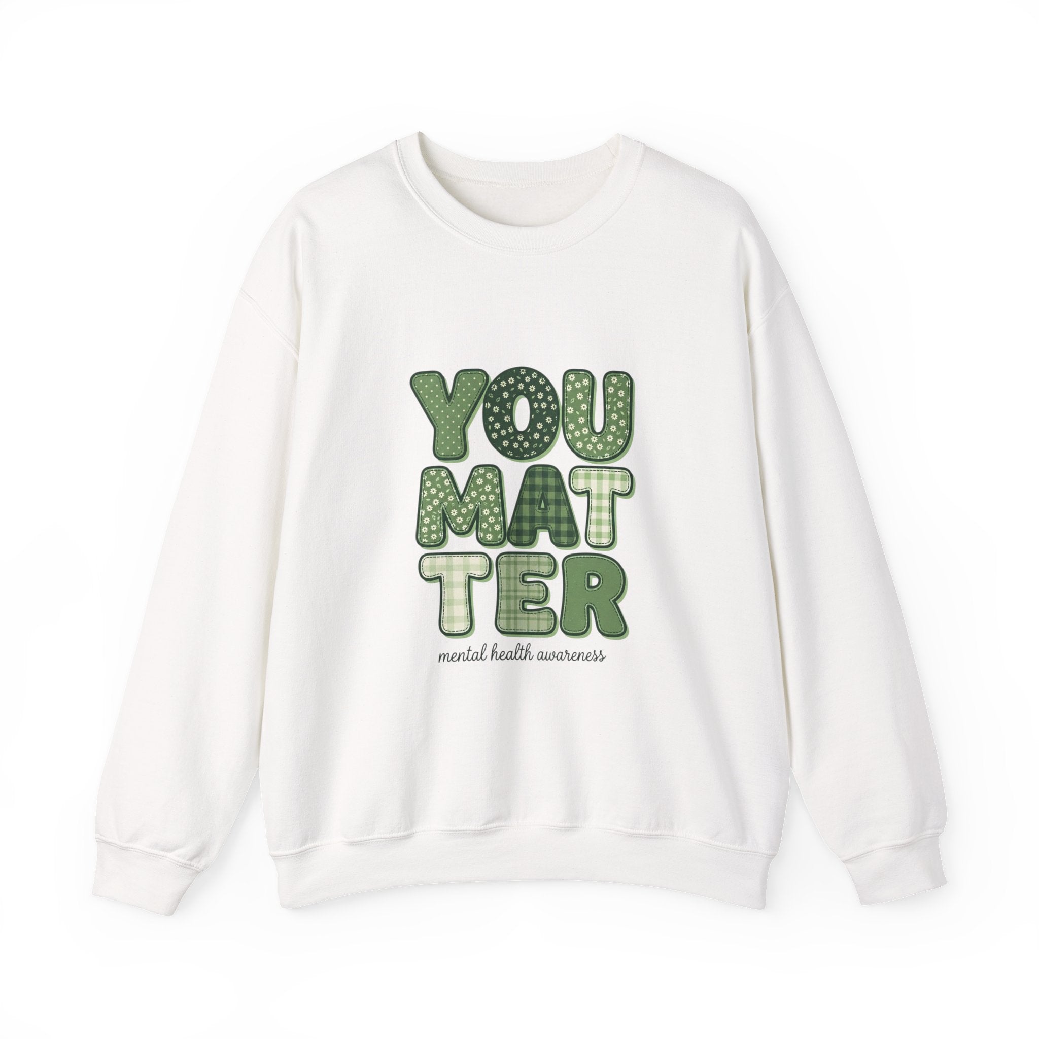 You Matter Sweatshirt | Mental Health Awareness, Green Ribbon Typography