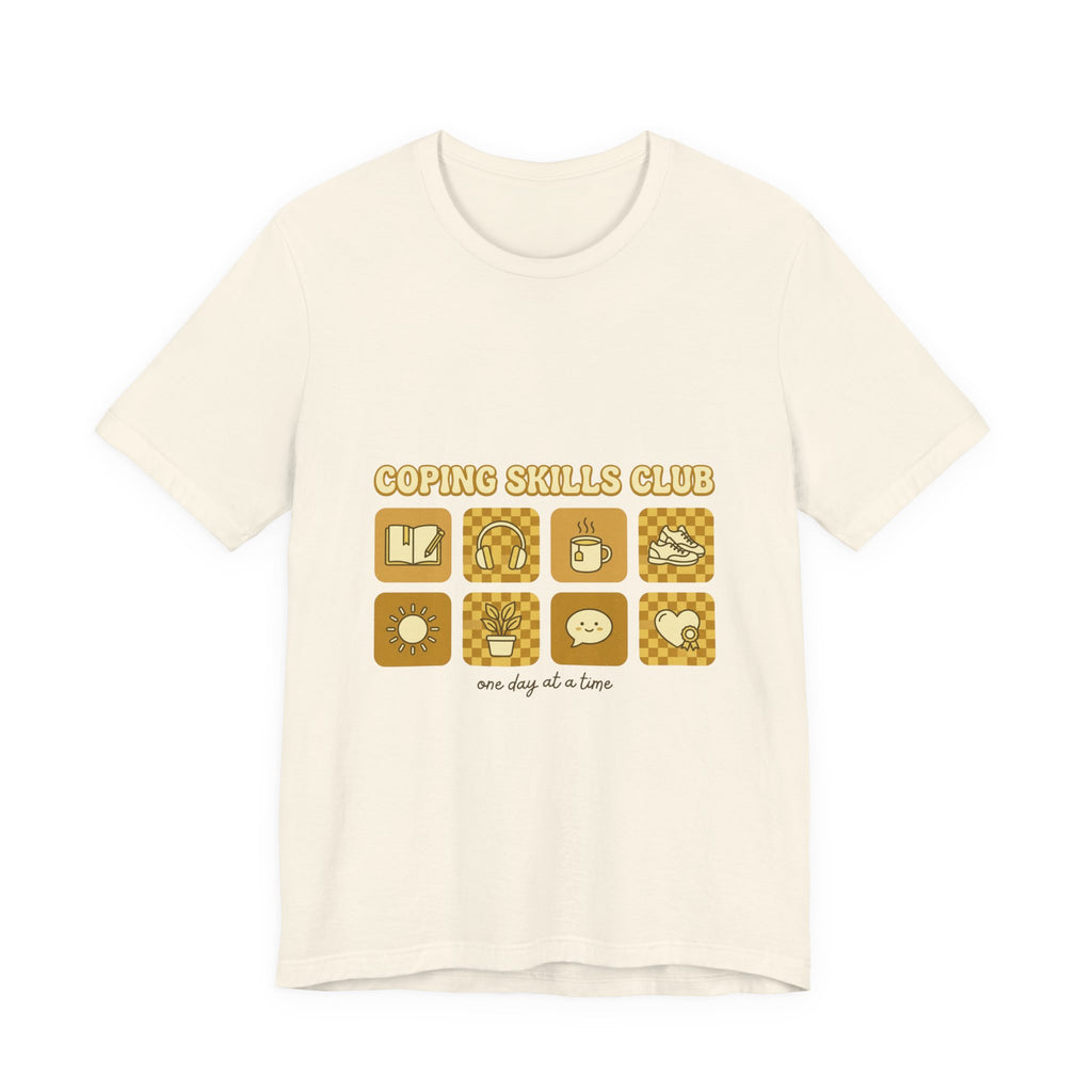 Urbania Coping Skills Club T-Shirt – Mental Health Awareness, Retro Green Ribbon Graphic