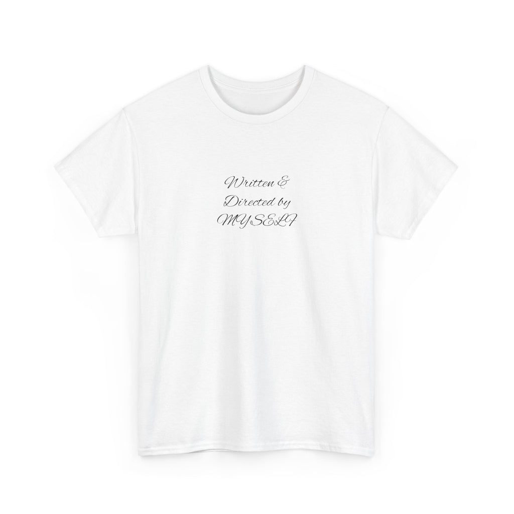 White Script Tee — "Whatever is Dressed On, MUSCLE" Minimalist Cotton T-Shirt