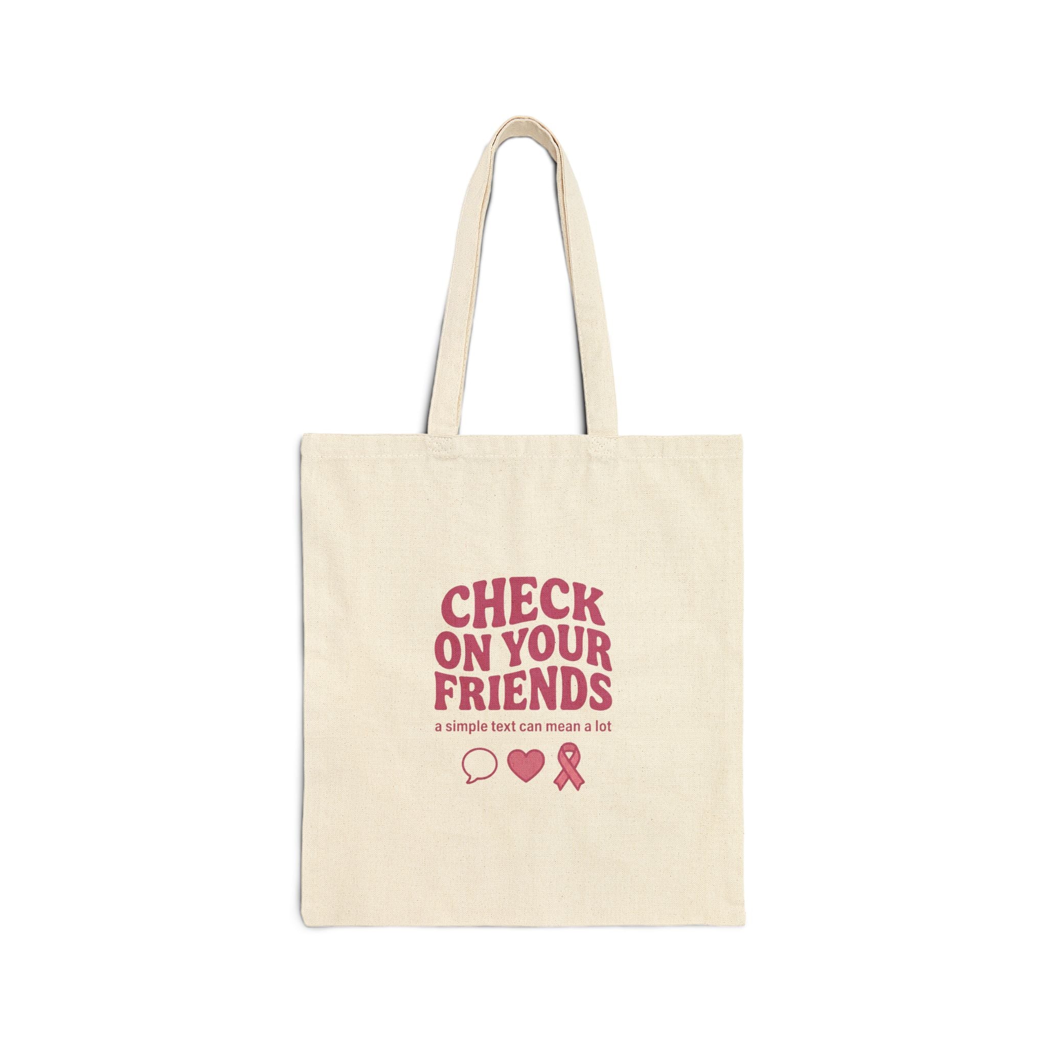 Check On Your Friends Tote, Mental Health Awareness, Green Ribbon Advocacy