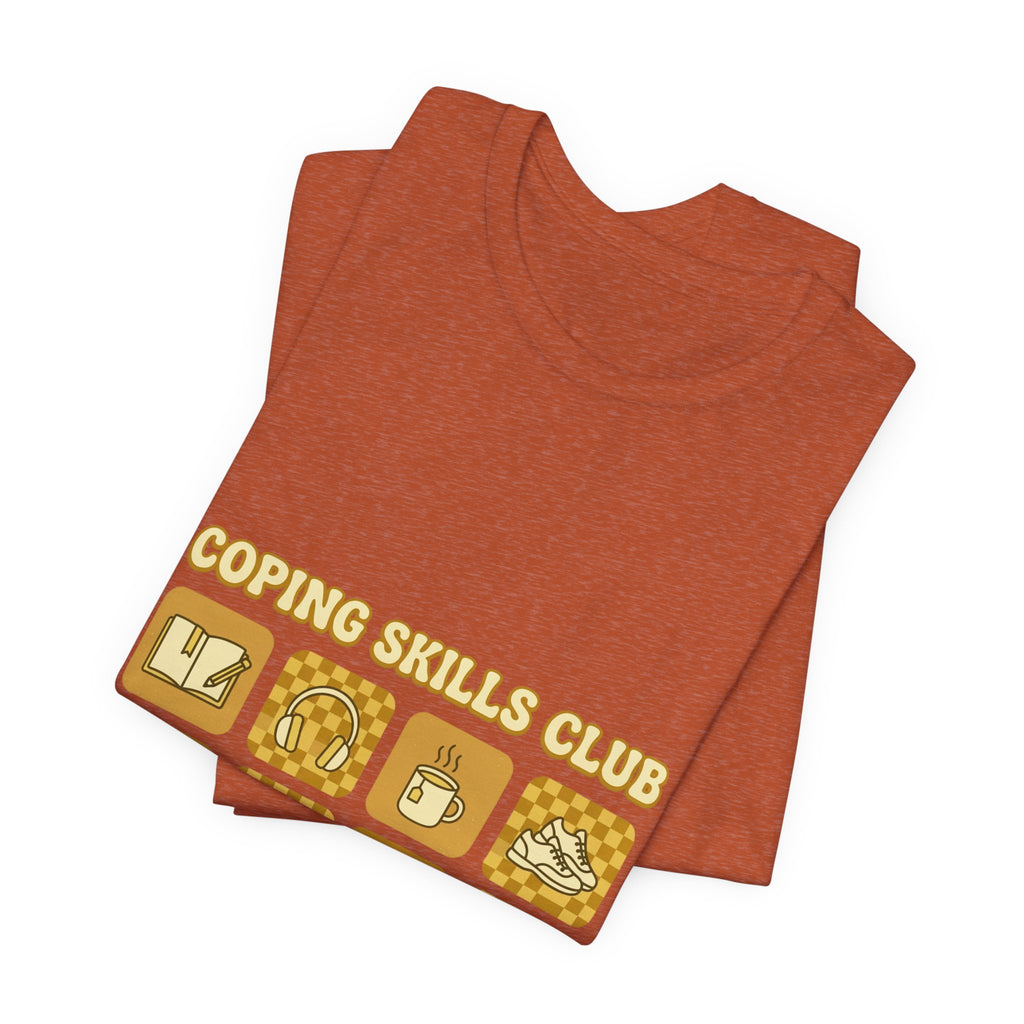 Coping Skills Club Tee | Mental Health Awareness, Retro Green Ribbon