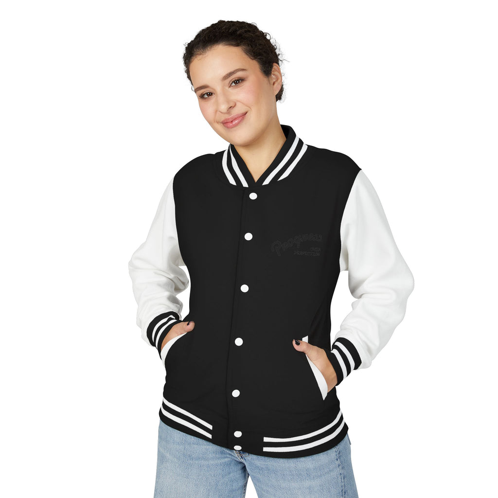 Letterman Jacket – Minimalist Black & White Varsity Bomber