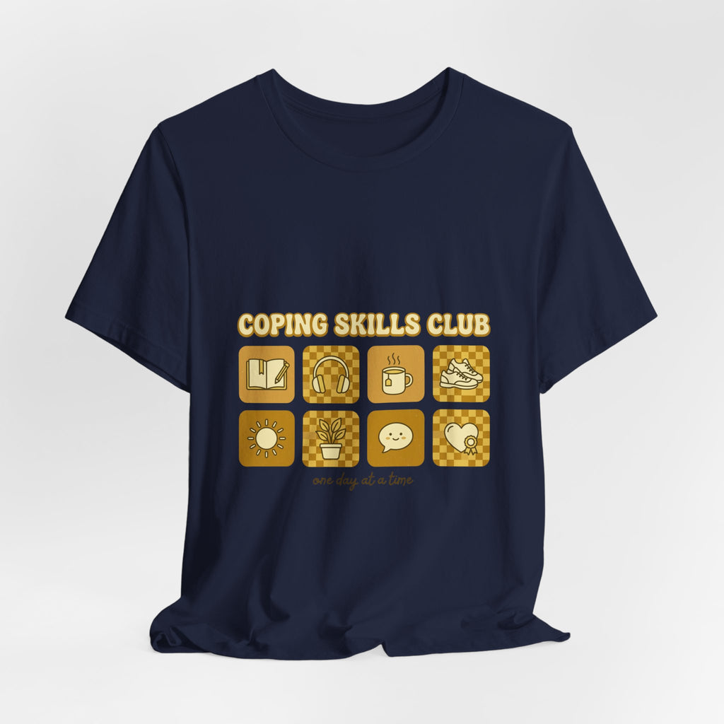 Coping Skills Club Tee | Mental Health Awareness, Retro Green Ribbon