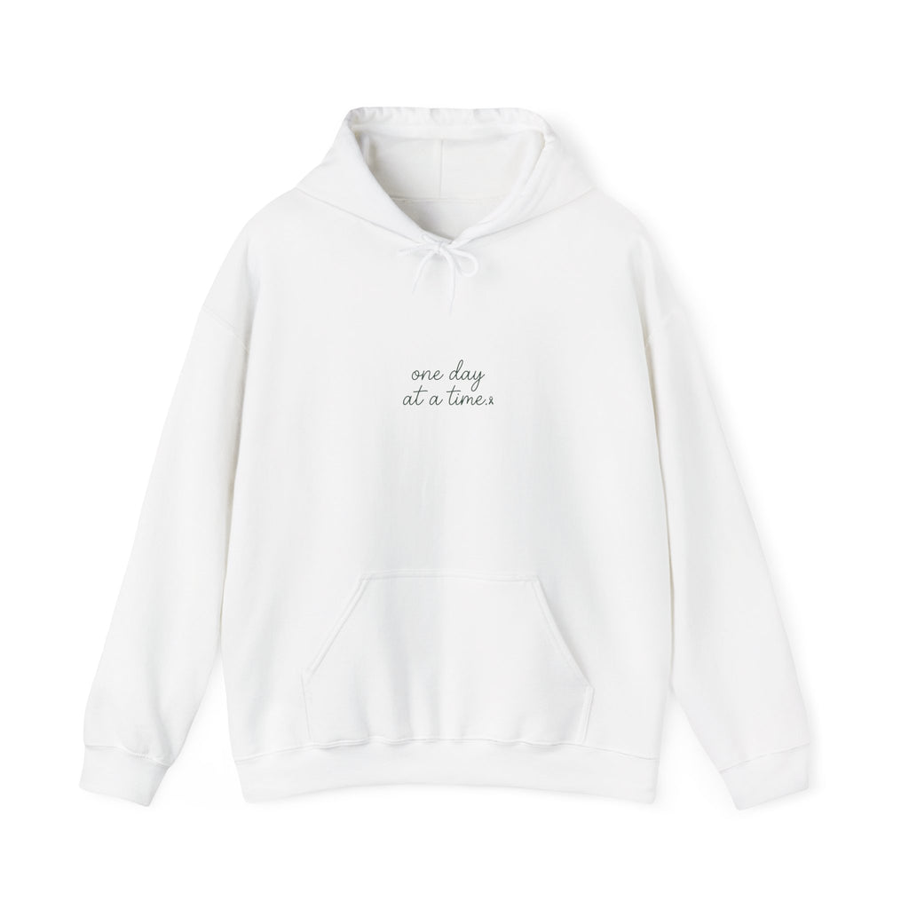Mental Health Awareness Hoodie – One Day At A Time, Green Ribbon, Unisex Oversized Pullover
