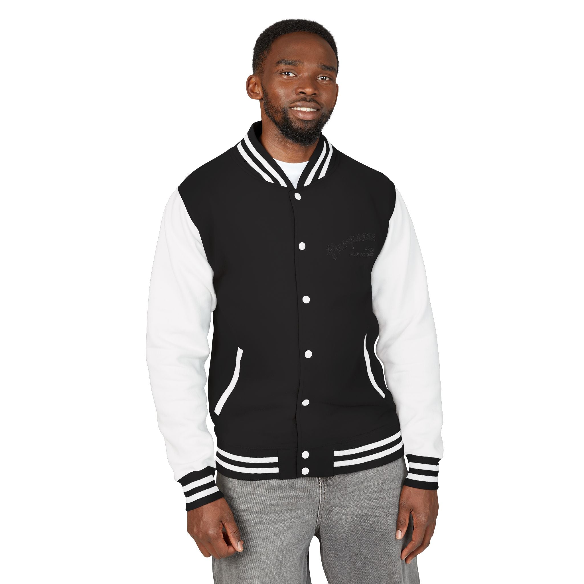 Letterman Jacket – Minimalist Black & White Varsity Bomber