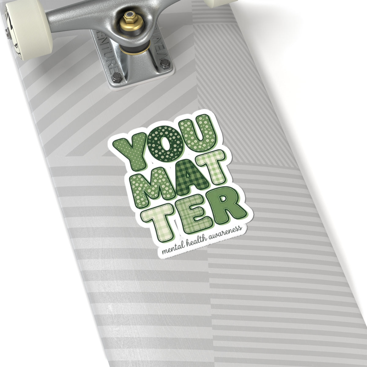 You Matter Sticker | Mental Health Awareness, Green Ribbon, Retro Typography