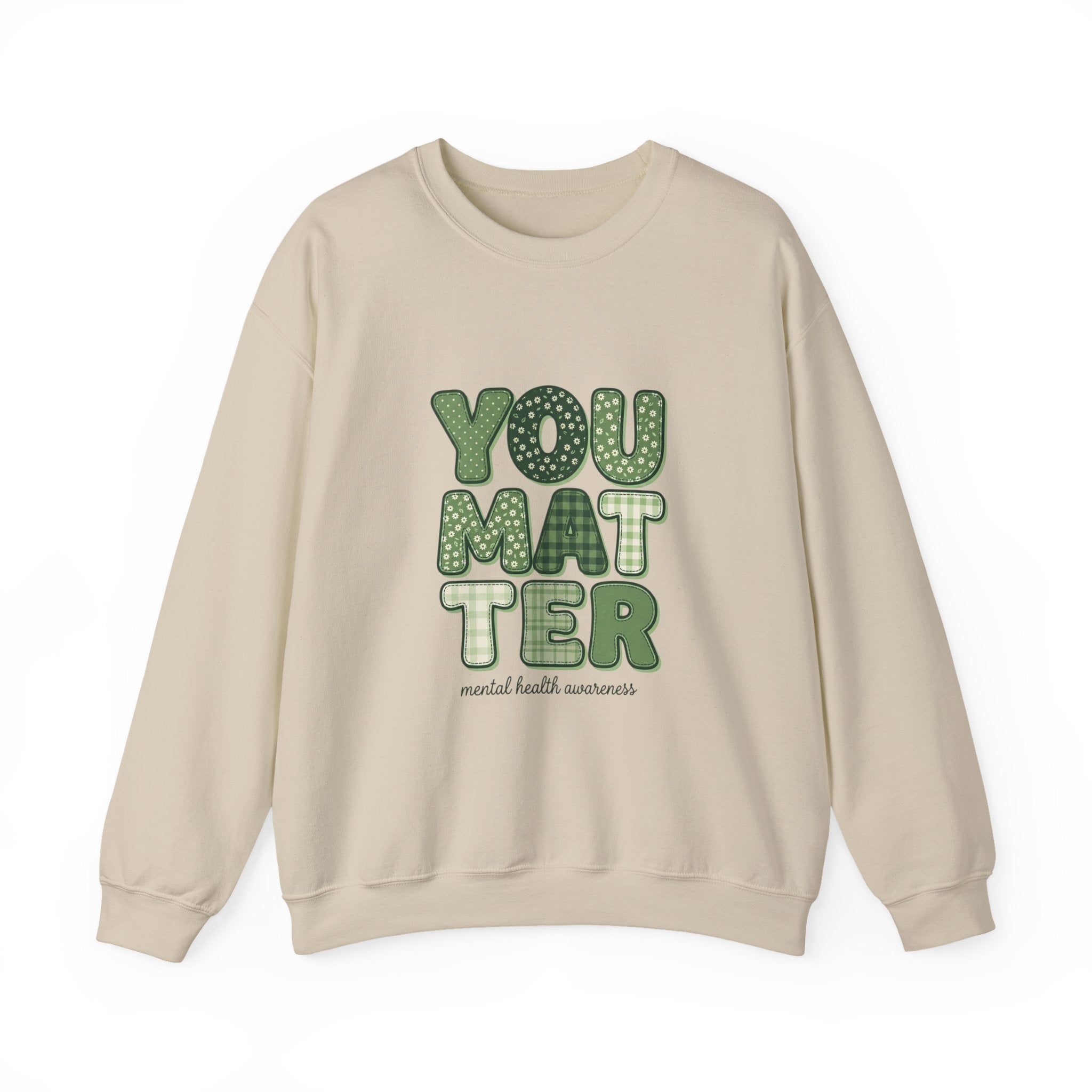 You Matter Sweatshirt | Mental Health Awareness, Green Ribbon Typography