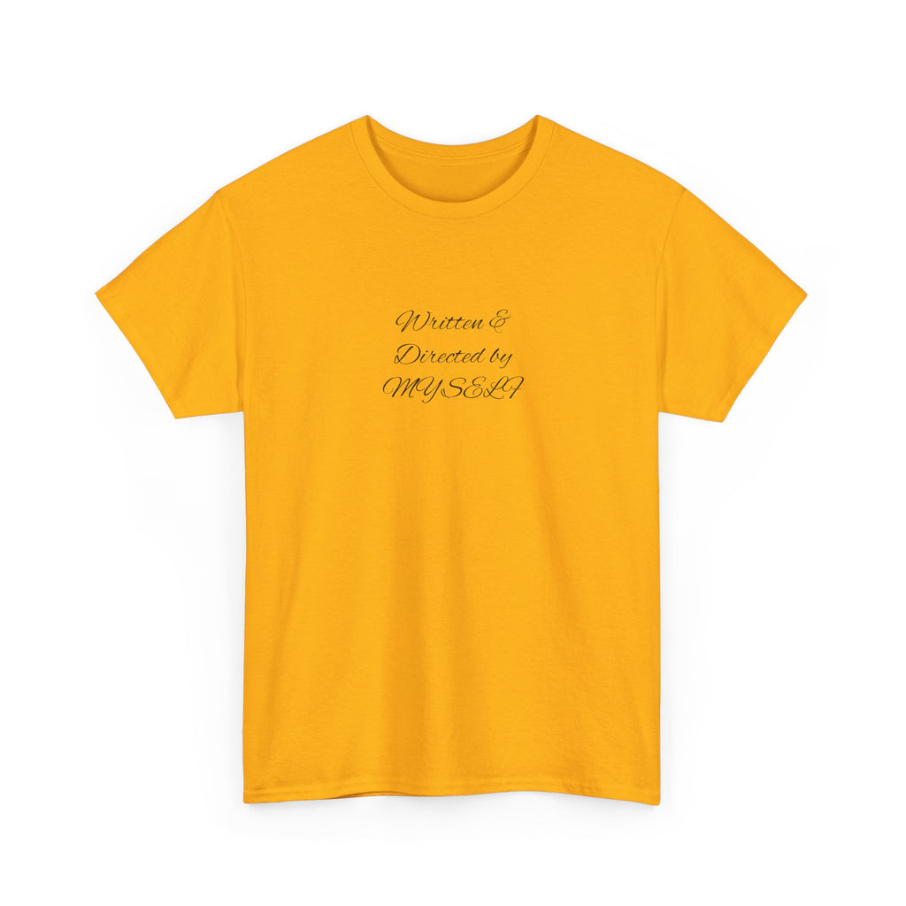 White Script Tee — "Whatever is Dressed On, MUSCLE" Minimalist Cotton T-Shirt