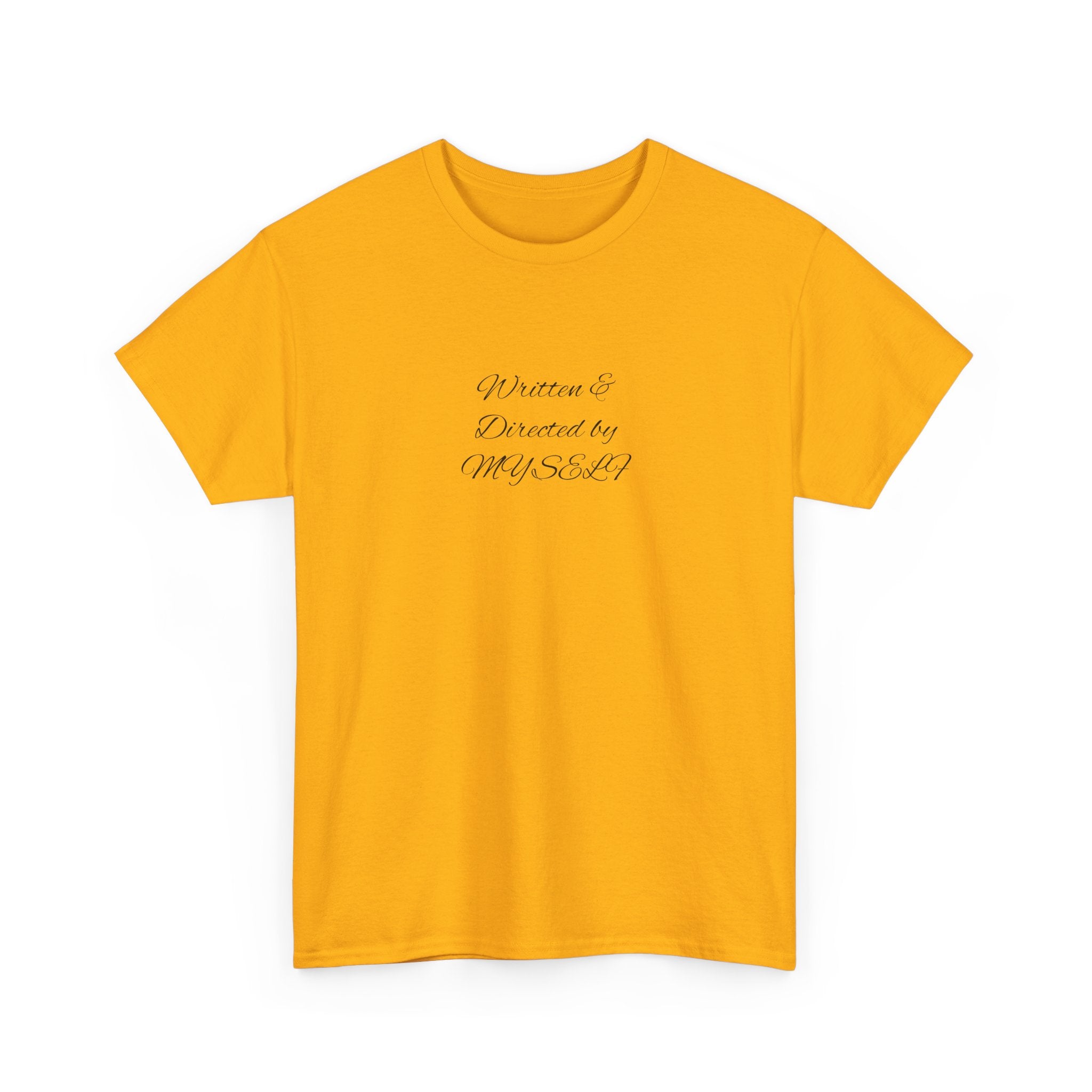 White Script Tee — "Whatever is Dressed On, MUSCLE" Minimalist Cotton T-Shirt