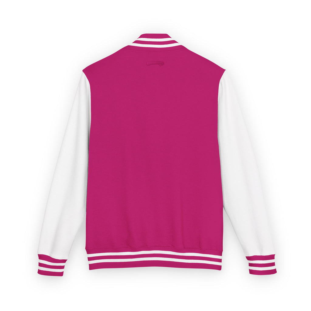 Letterman Jacket — Pink Retro 'Happiness' Varsity Jacket