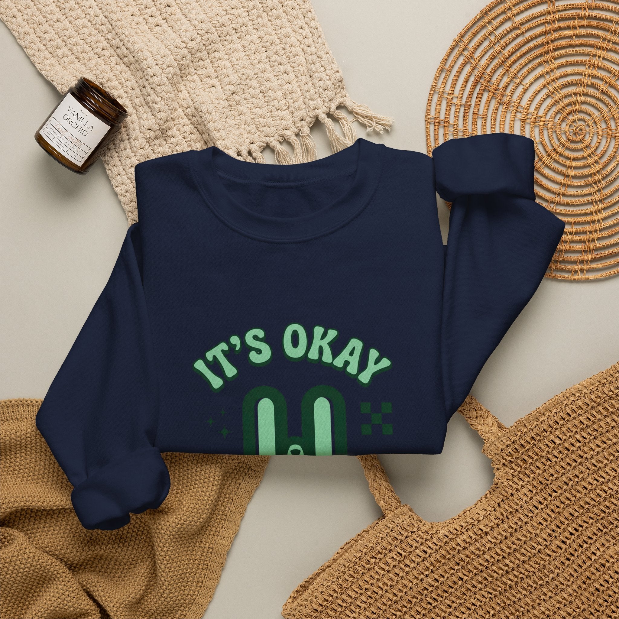 It’s Okay To Pause Sweatshirt | Mental Health Awareness, Green Ribbon