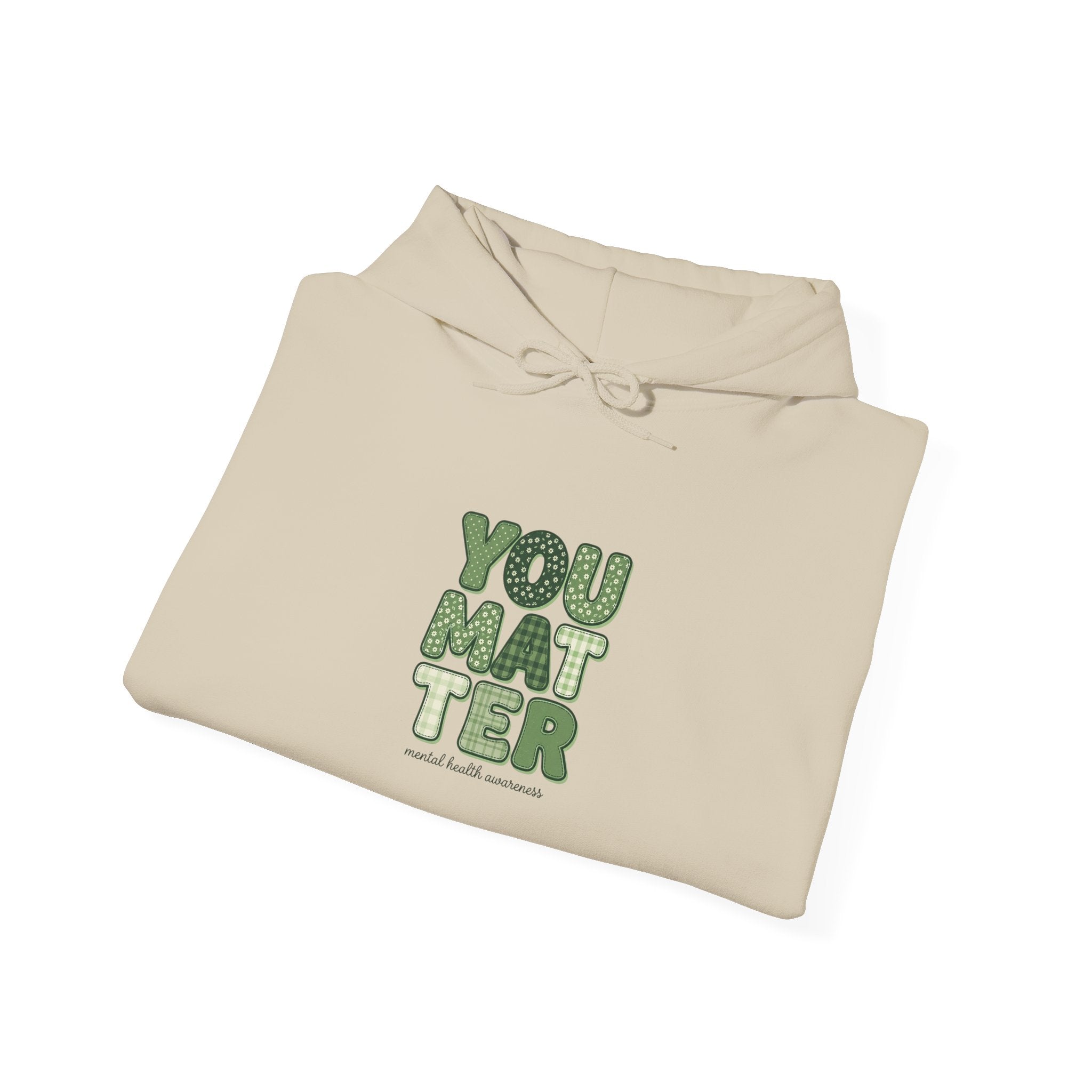 You Matter Hoodie | Mental Health Awareness, Green Ribbon, Retro Typography