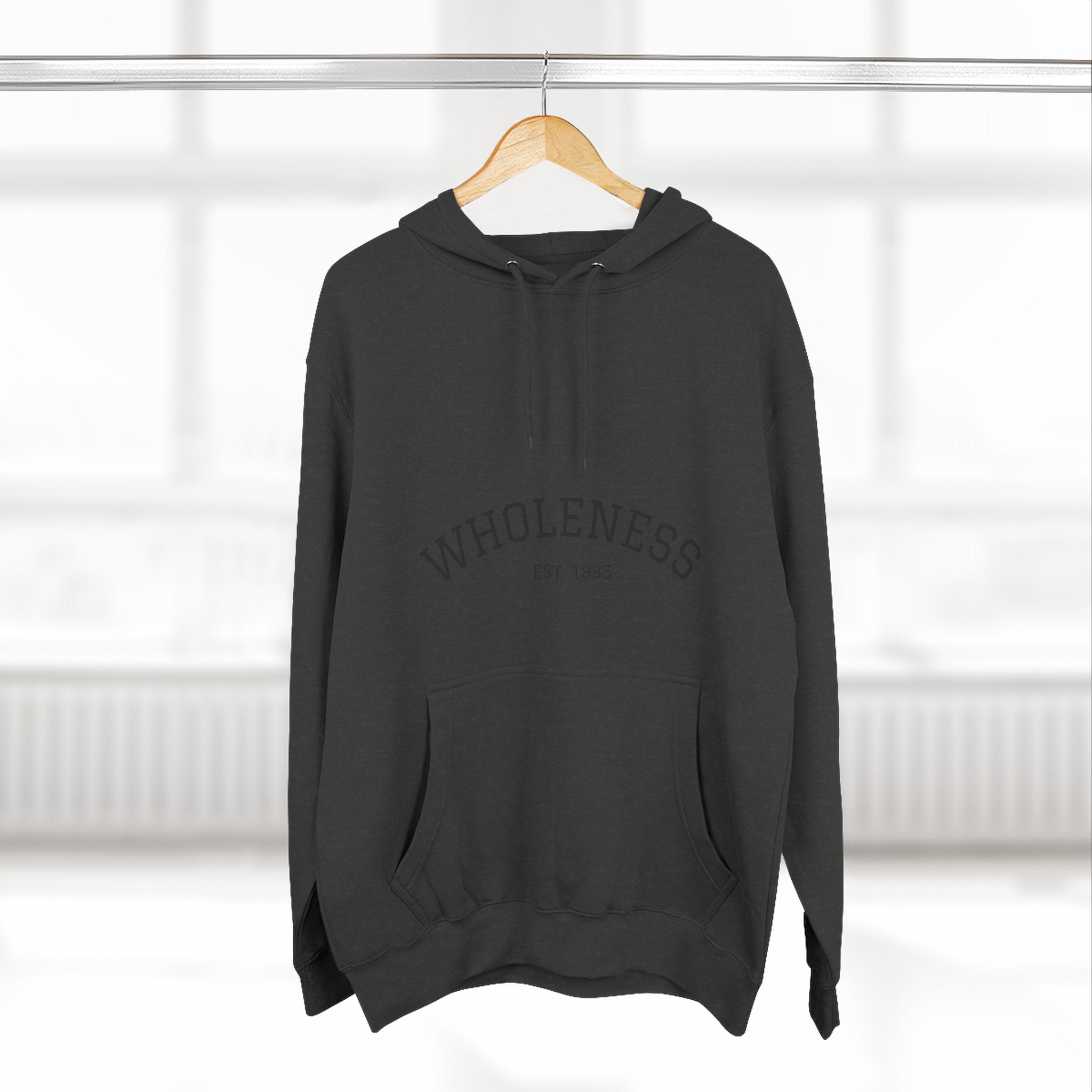 Wholeness Pullover Hoodie – Minimal Arch Logo Fleece Hoodie
