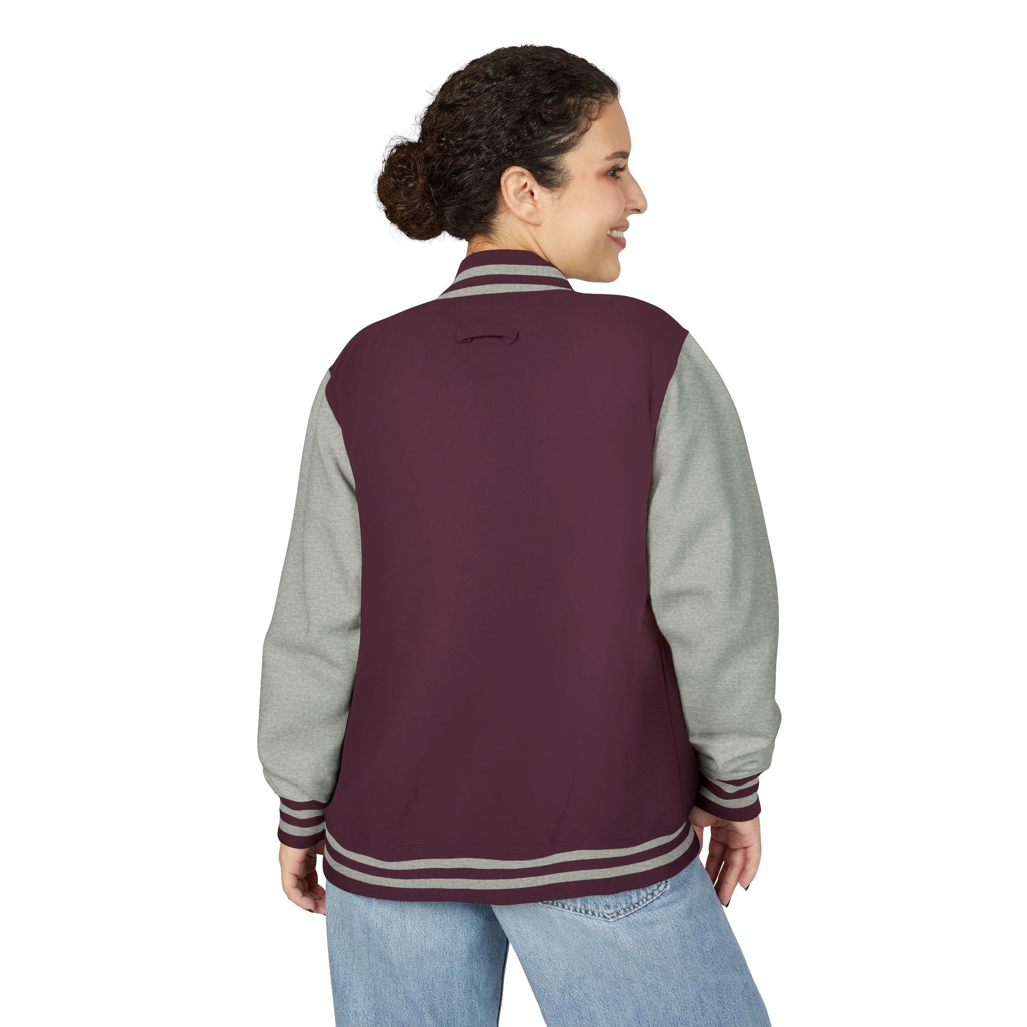 Letterman Jacket — Pink Retro 'Happiness' Varsity Jacket