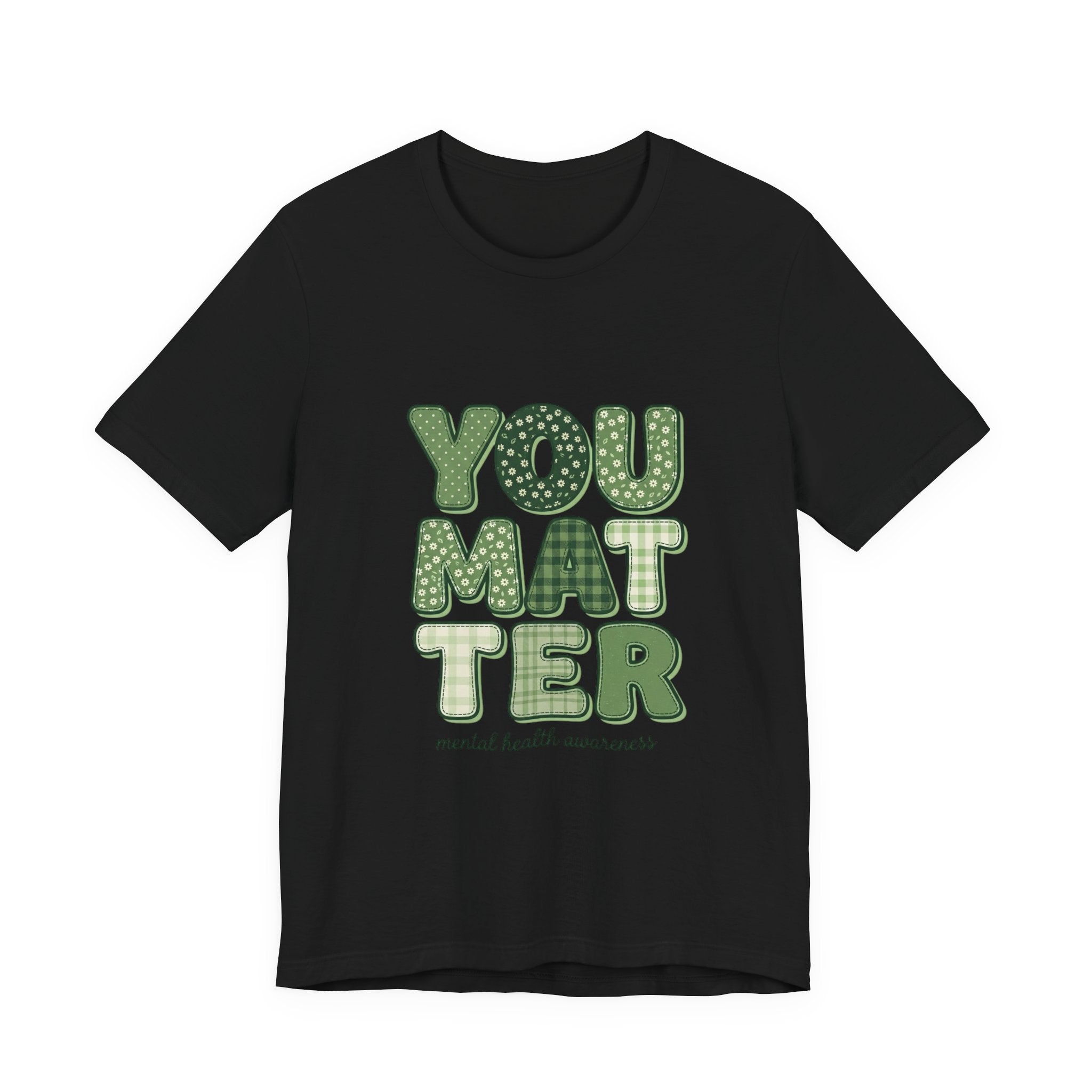 You Matter Tee | Mental Health Awareness, Green Ribbon, Retro Typography