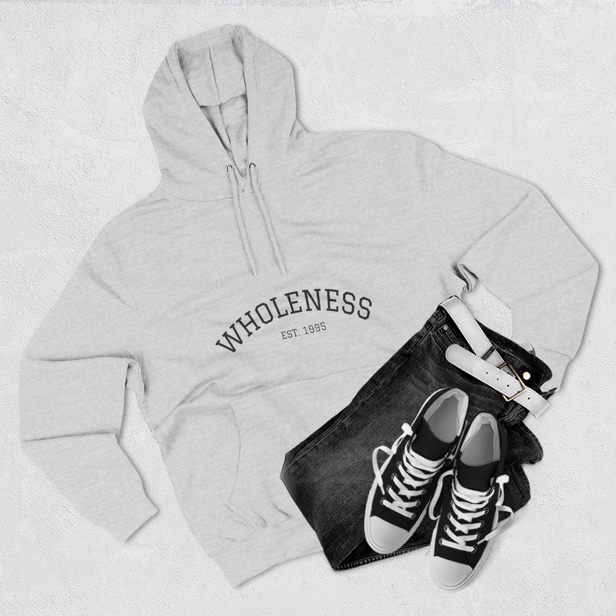 Wholeness Pullover Hoodie – Minimal Arch Logo Fleece Hoodie