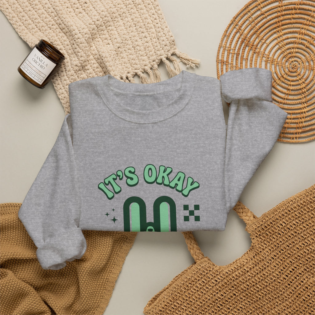 It’s Okay To Pause Sweatshirt | Mental Health Awareness, Green Ribbon