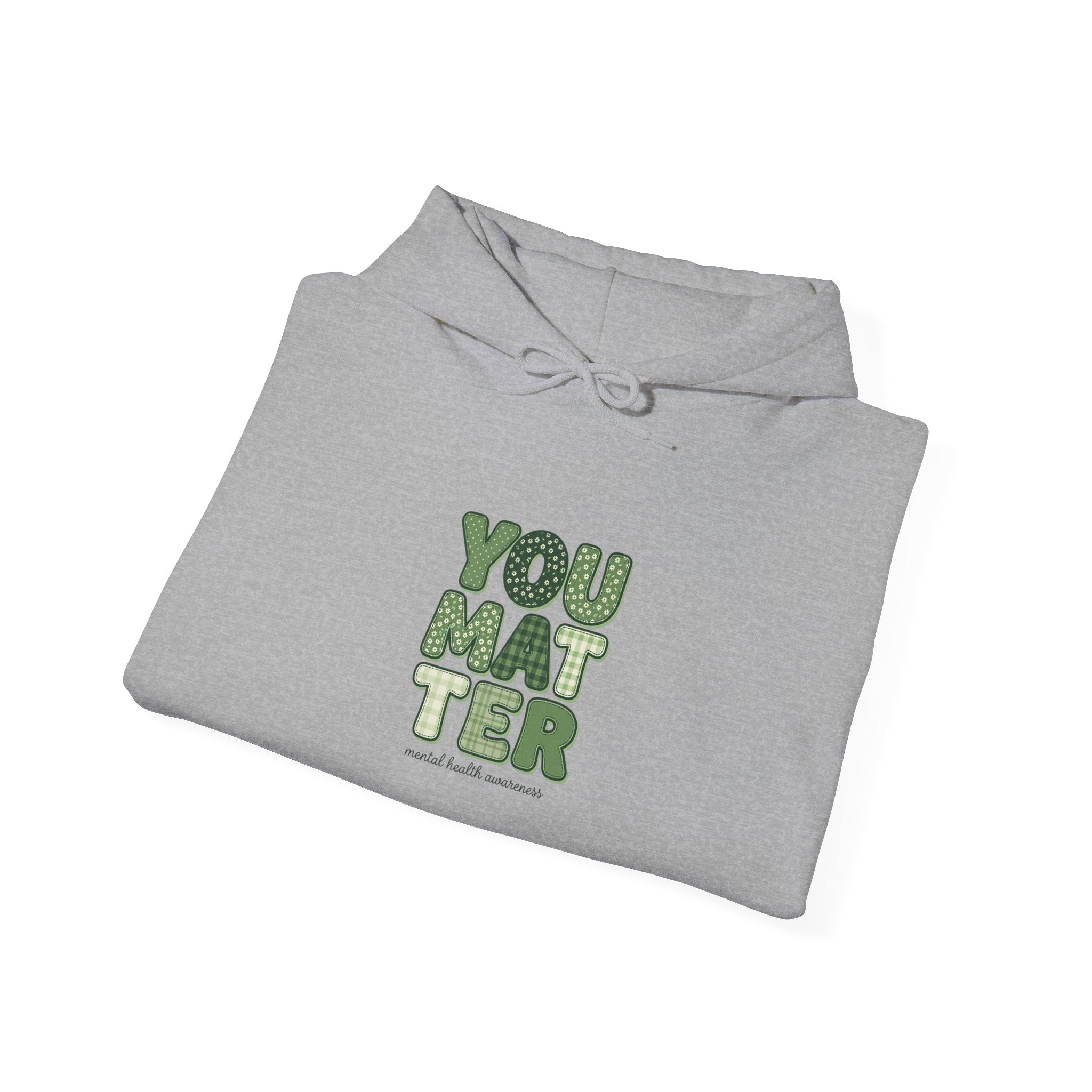 You Matter Hoodie | Mental Health Awareness, Green Ribbon, Retro Typography