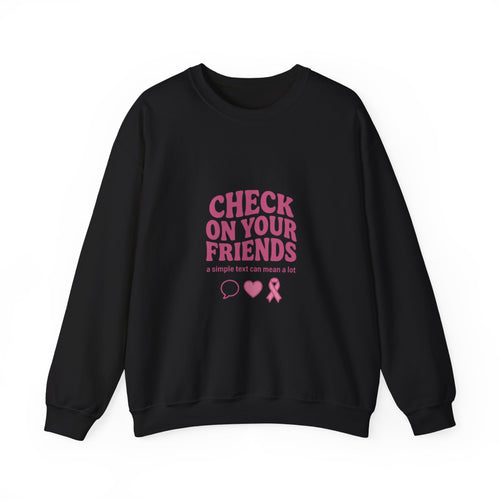 Check On Your Friends Sweatshirt | Mental Health Awareness, Green Ribbon