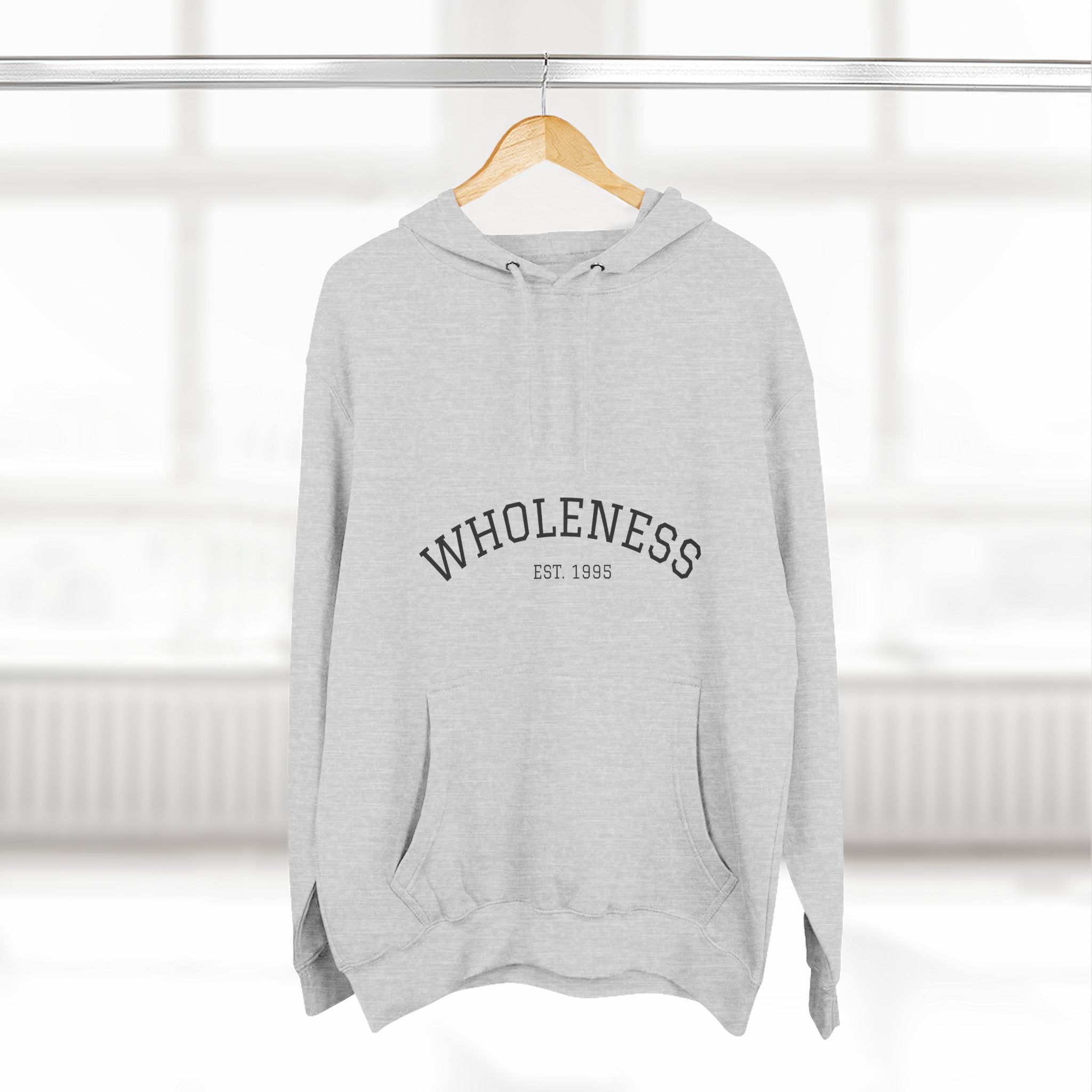 Wholeness Pullover Hoodie – Minimal Arch Logo Fleece Hoodie