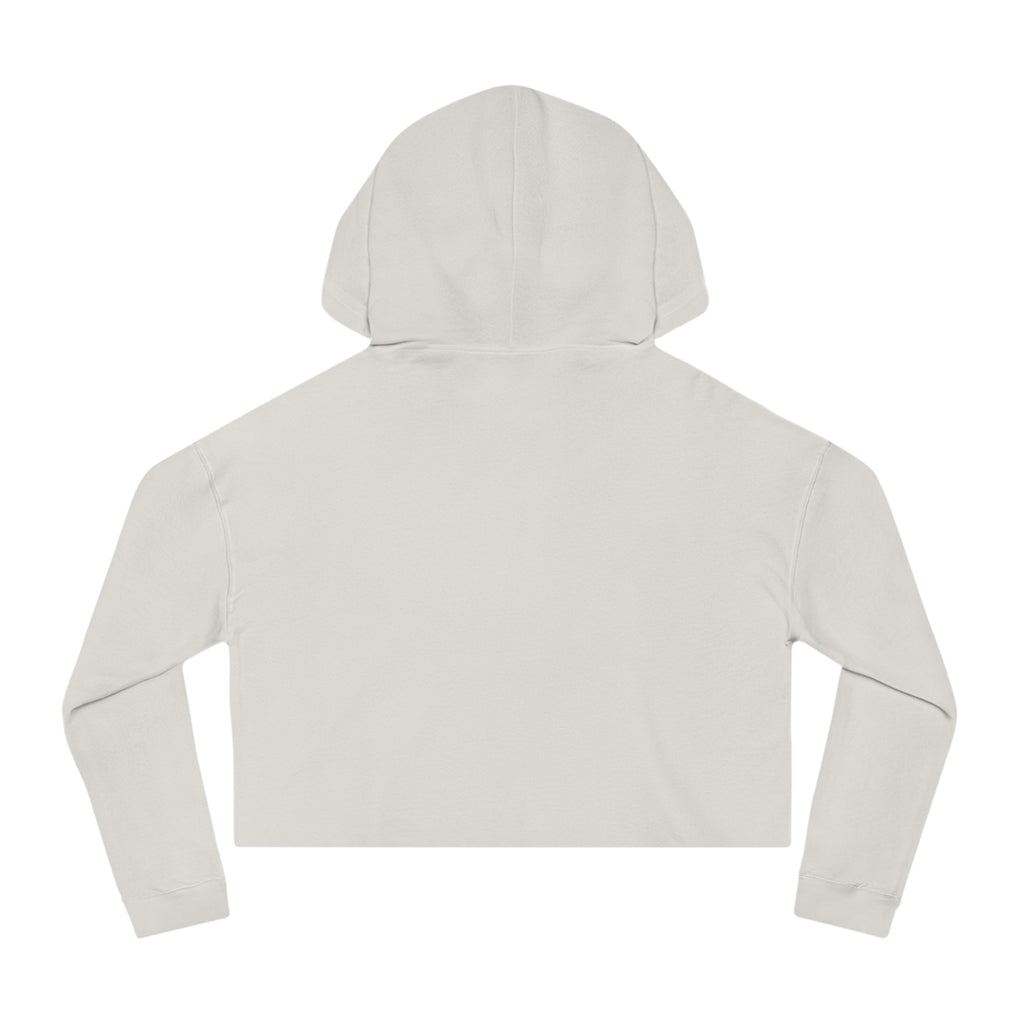 Urbania QR Code Graphic Cropped Hoodie — Techy Geometric Womens Hooded Sweatshirt