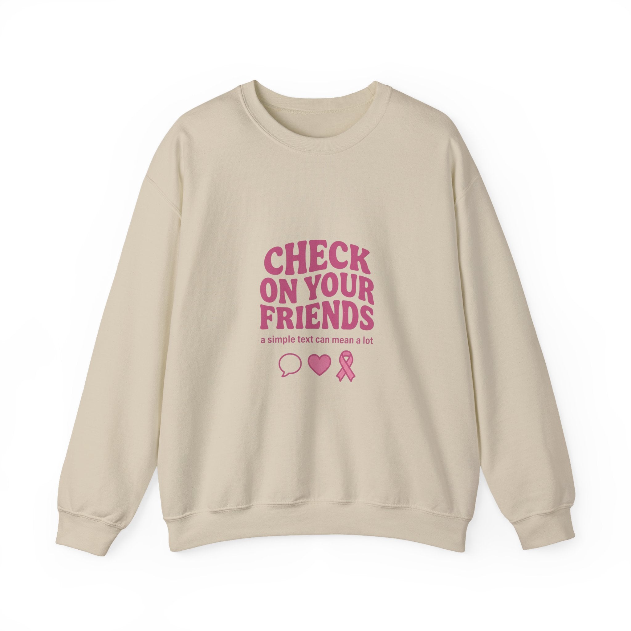 Check On Your Friends Sweatshirt | Mental Health Awareness, Green Ribbon