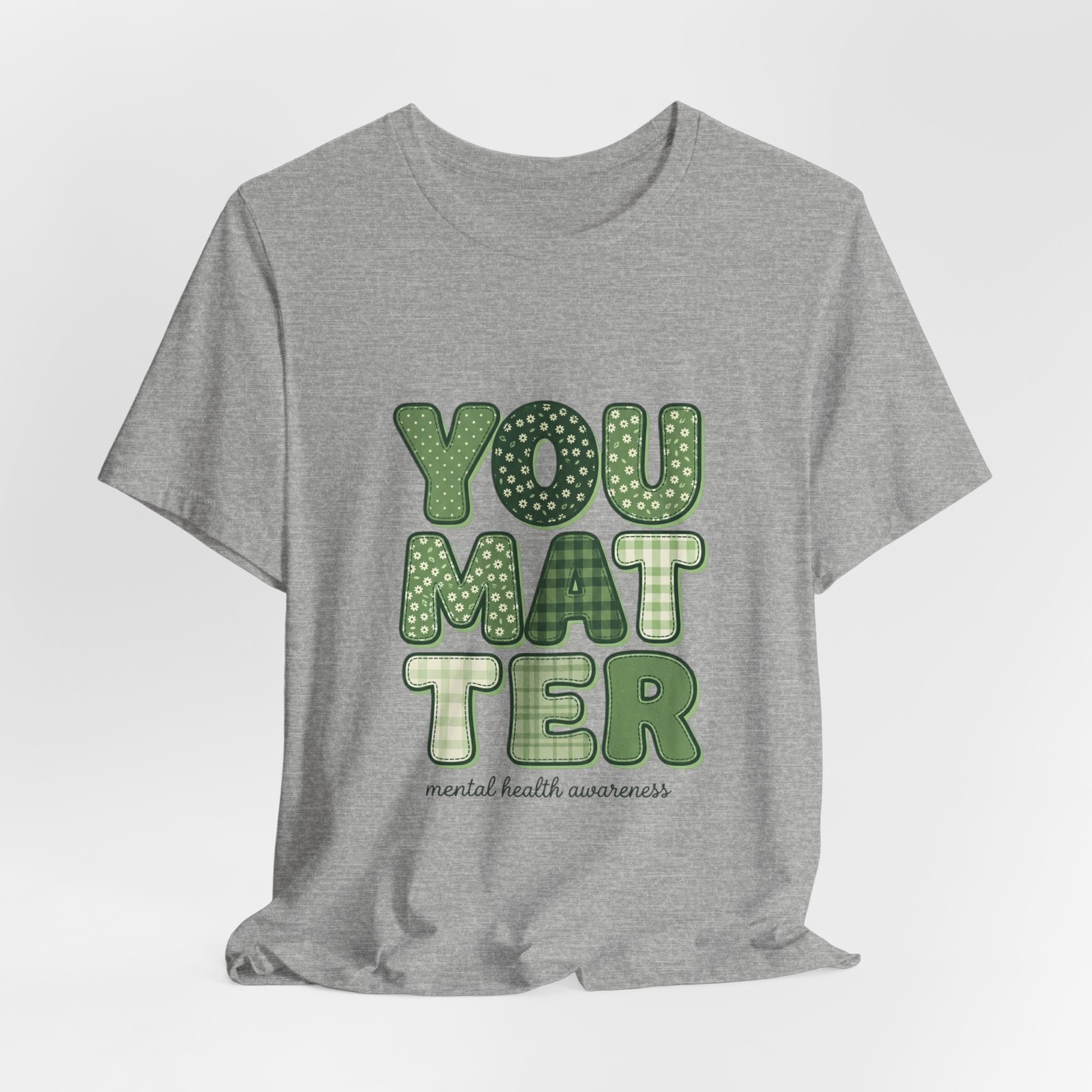 You Matter Tee | Mental Health Awareness, Green Ribbon, Retro Typography