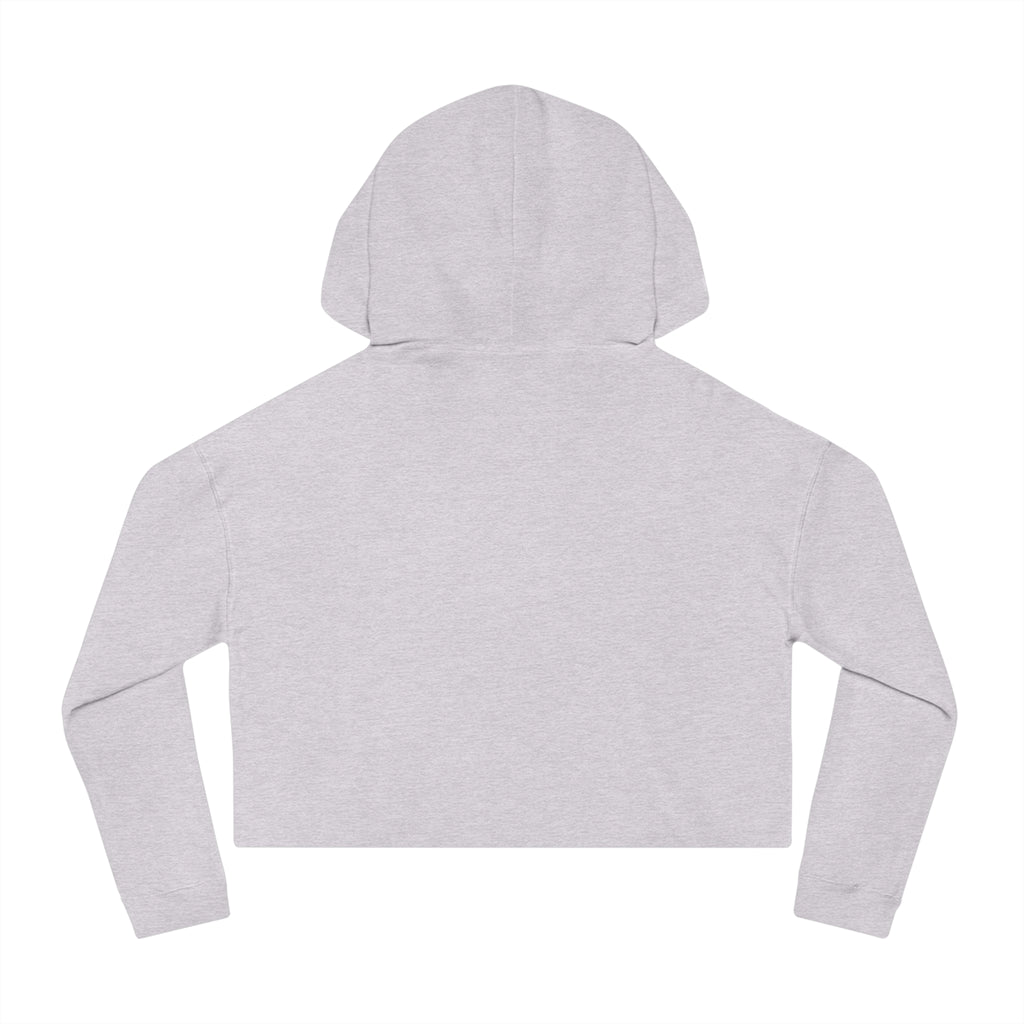Urbania QR Code Graphic Cropped Hoodie — Techy Geometric Womens Hooded Sweatshirt