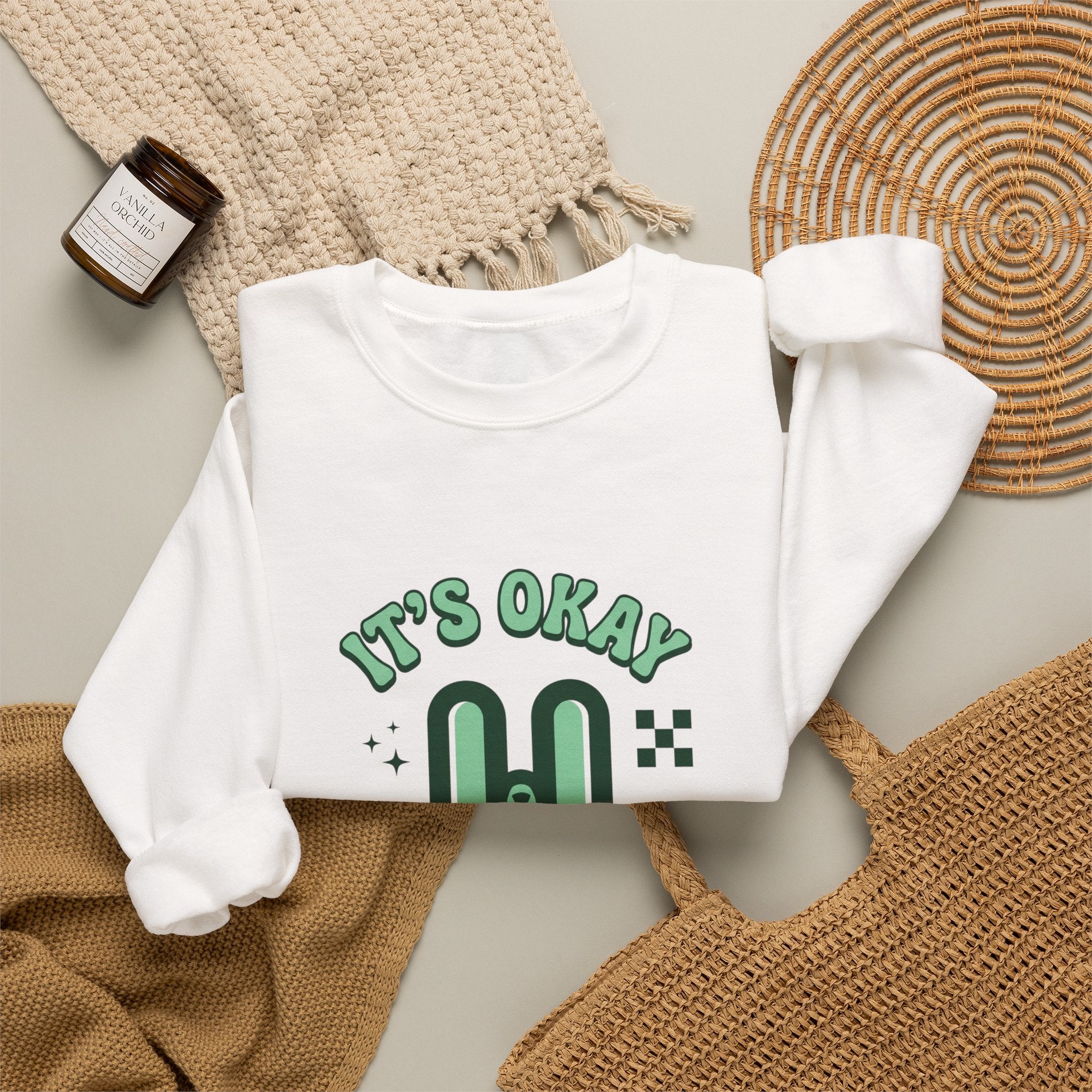 It’s Okay To Pause Sweatshirt | Mental Health Awareness, Green Ribbon