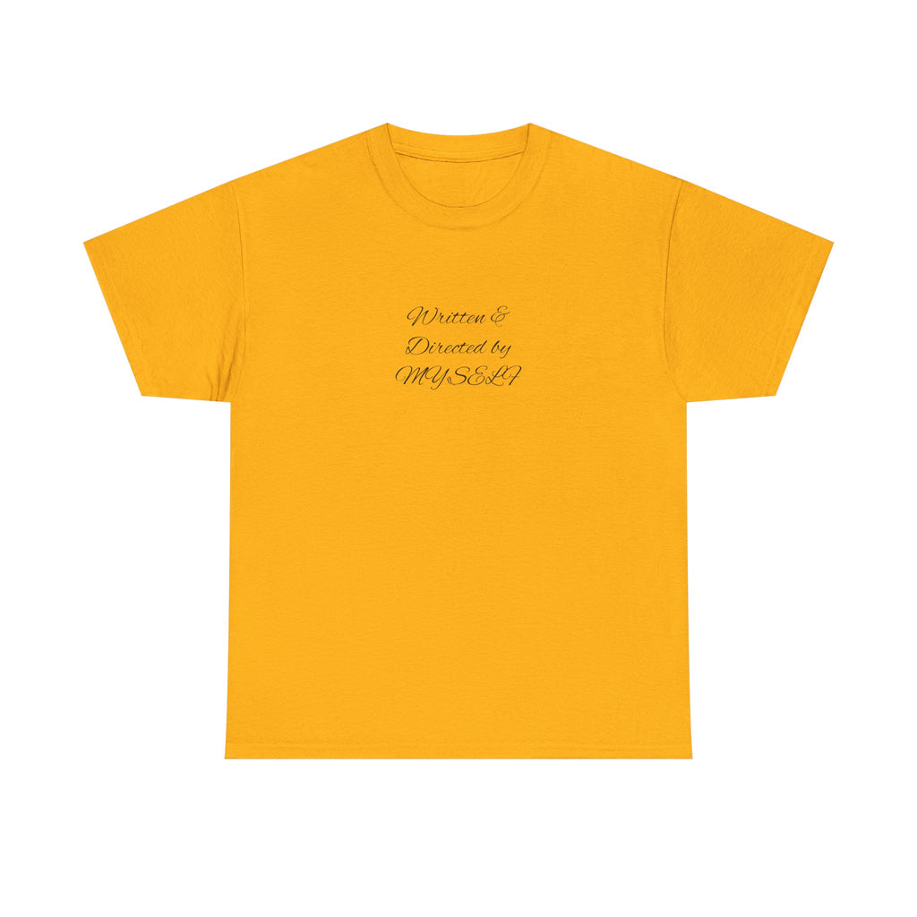 White Script Tee — "Whatever is Dressed On, MUSCLE" Minimalist Cotton T-Shirt