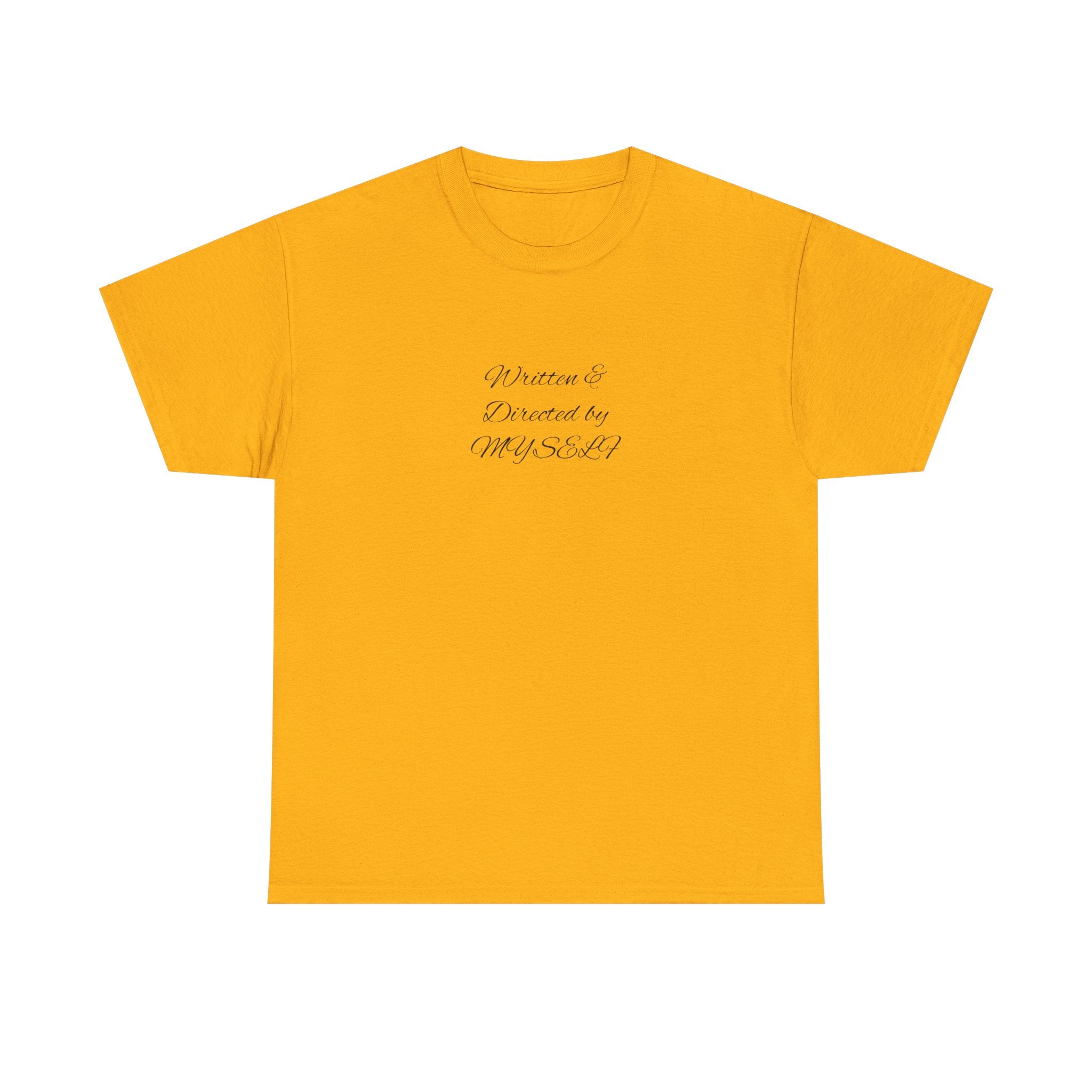 White Script Tee — "Whatever is Dressed On, MUSCLE" Minimalist Cotton T-Shirt