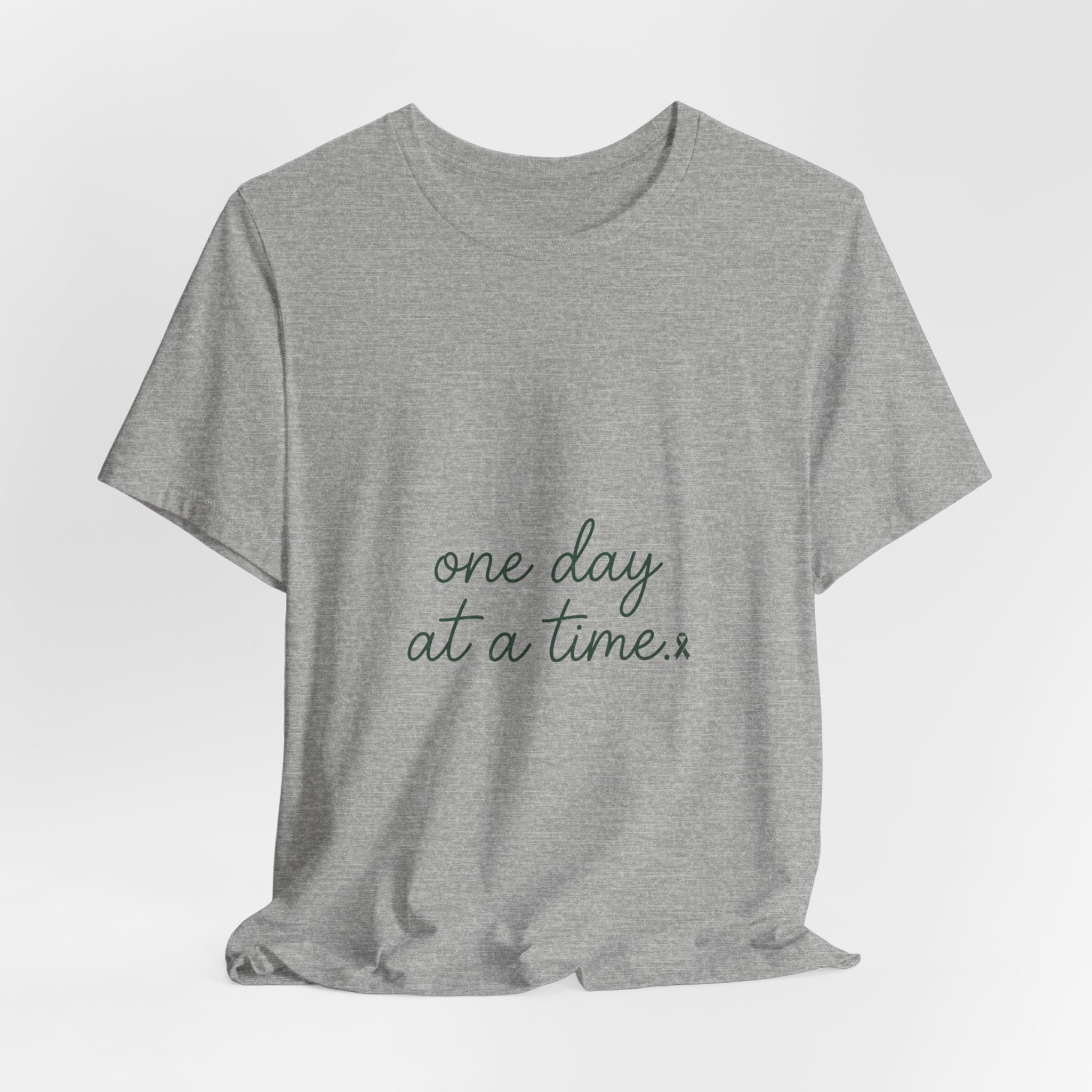 Mental Health Awareness T-Shirt – One Day At A Time, Wear Green Ribbon, Unisex Graphic Tee