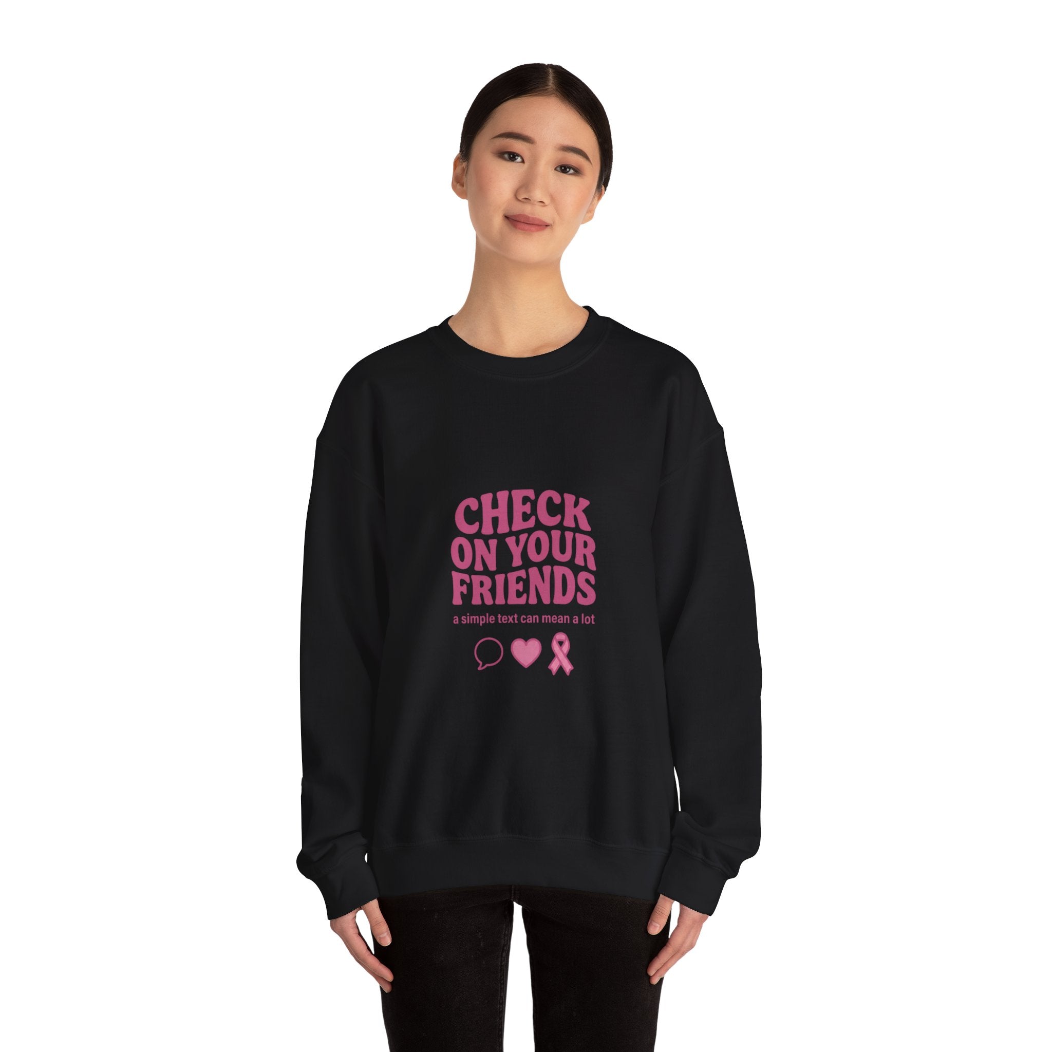 Check On Your Friends Sweatshirt | Mental Health Awareness, Green Ribbon