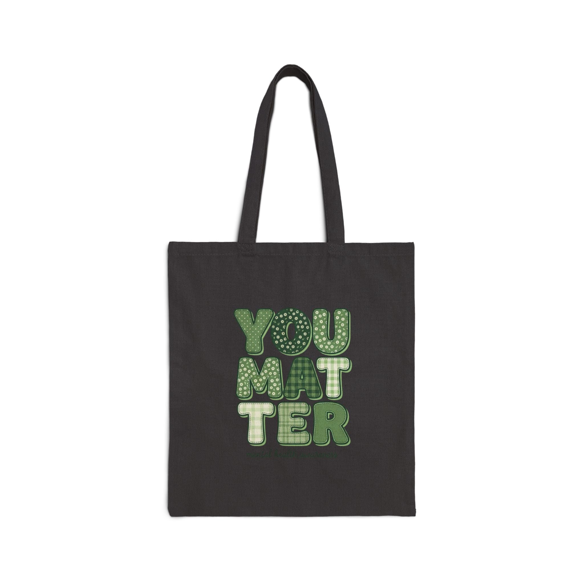 You Matter Tote | Mental Health Awareness, Green Ribbon, Retro Typography