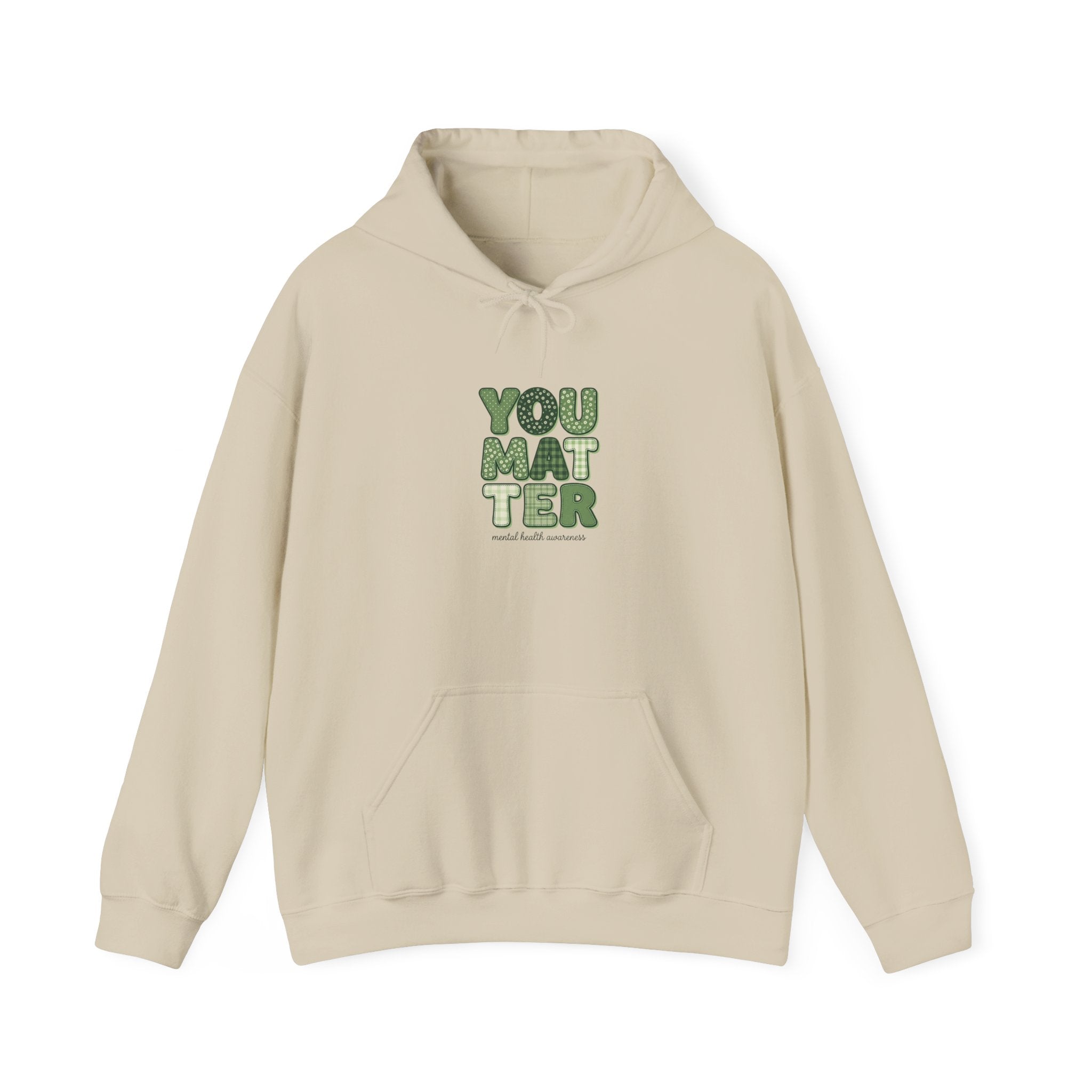 You Matter Hoodie | Mental Health Awareness, Green Ribbon, Retro Typography