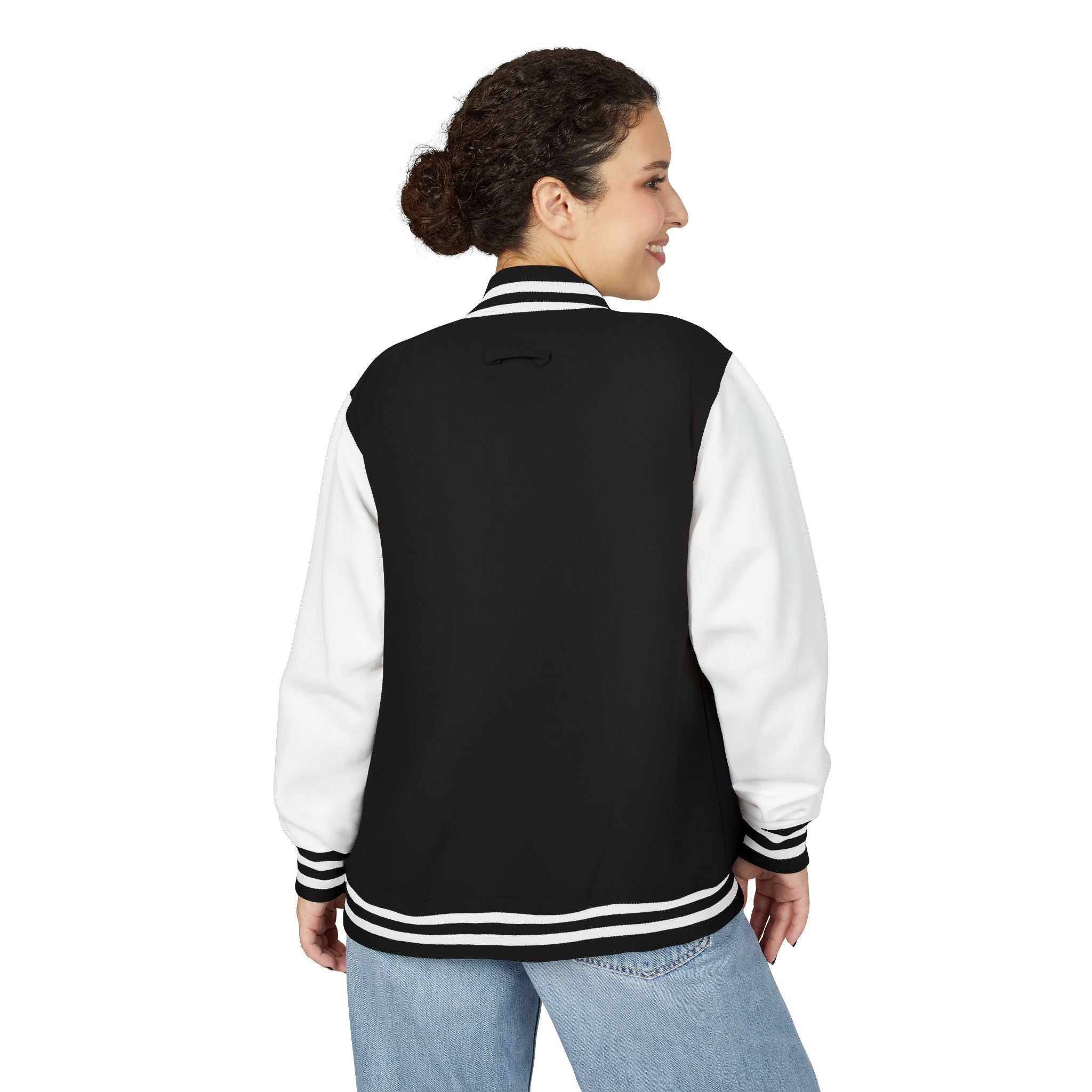 Letterman Jacket — Pink Retro 'Happiness' Varsity Jacket