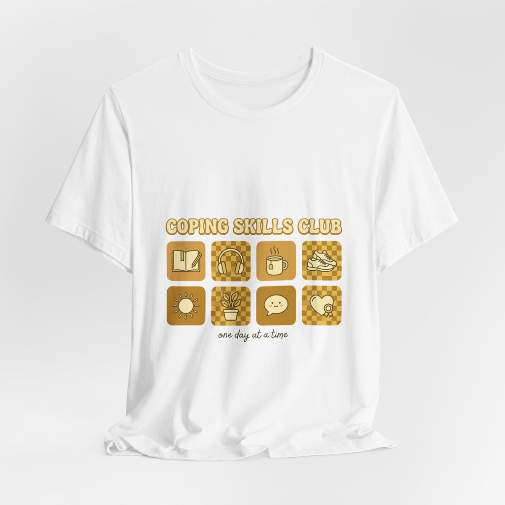 Coping Skills Club Tee | Mental Health Awareness, Retro Green Ribbon