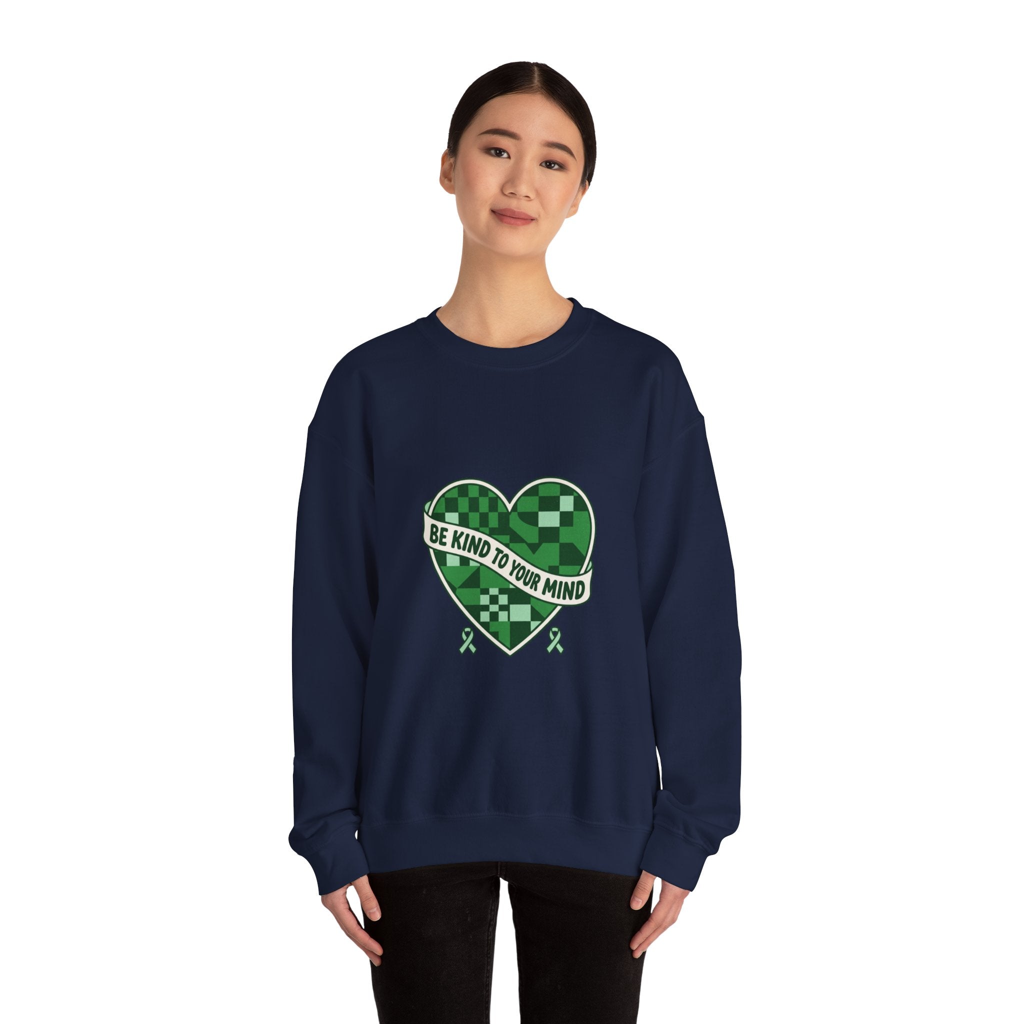 Be Kind to Your Mind Sweatshirt | Mental Health Awareness, Green Ribbon