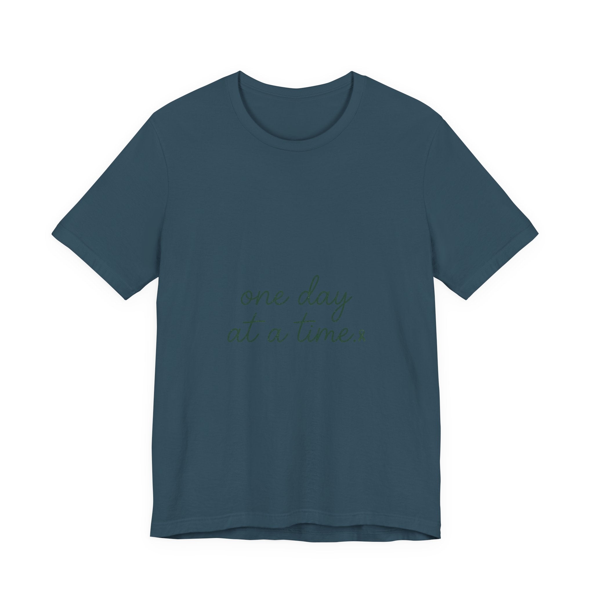 Mental Health Awareness T-Shirt – One Day At A Time, Wear Green Ribbon, Unisex Graphic Tee