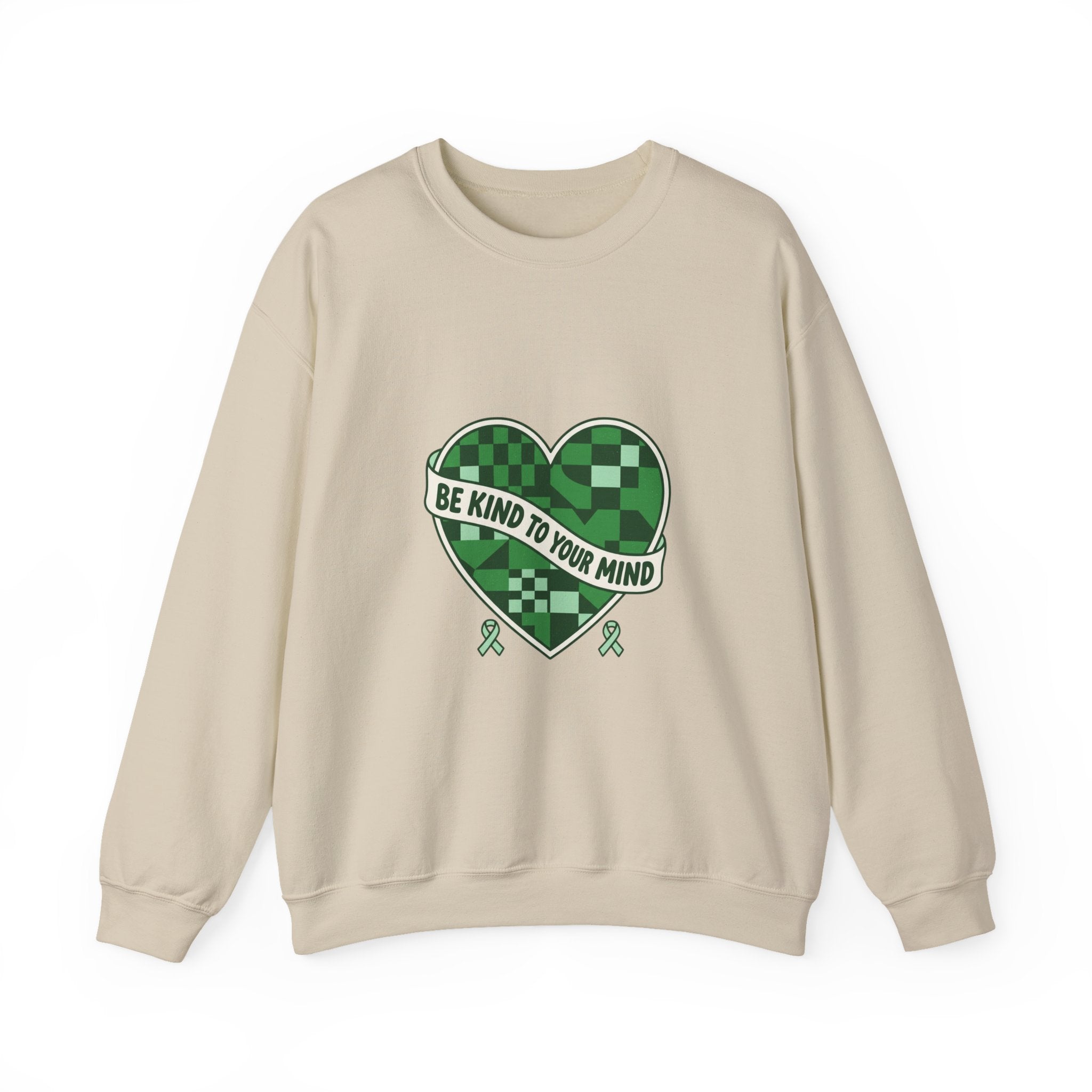 Be Kind to Your Mind Sweatshirt | Mental Health Awareness, Green Ribbon